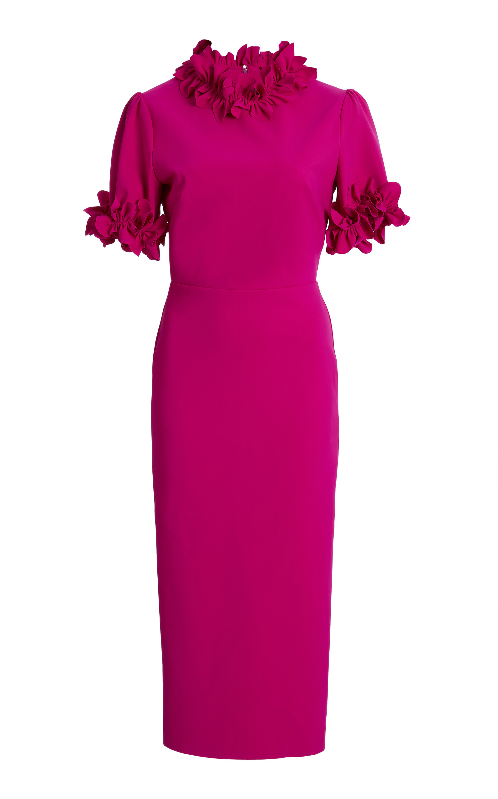Greta Constantine Loos Floral-Trim Pencil Dress - Pink