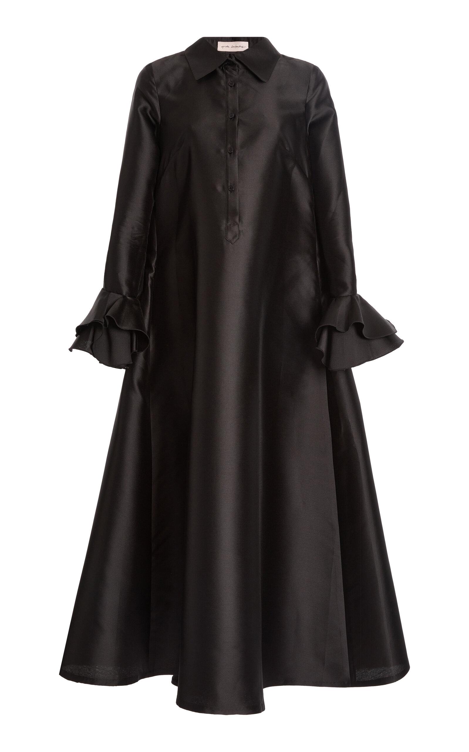 Greta Constantine Tibaldi Silk Shirt Dress - Black