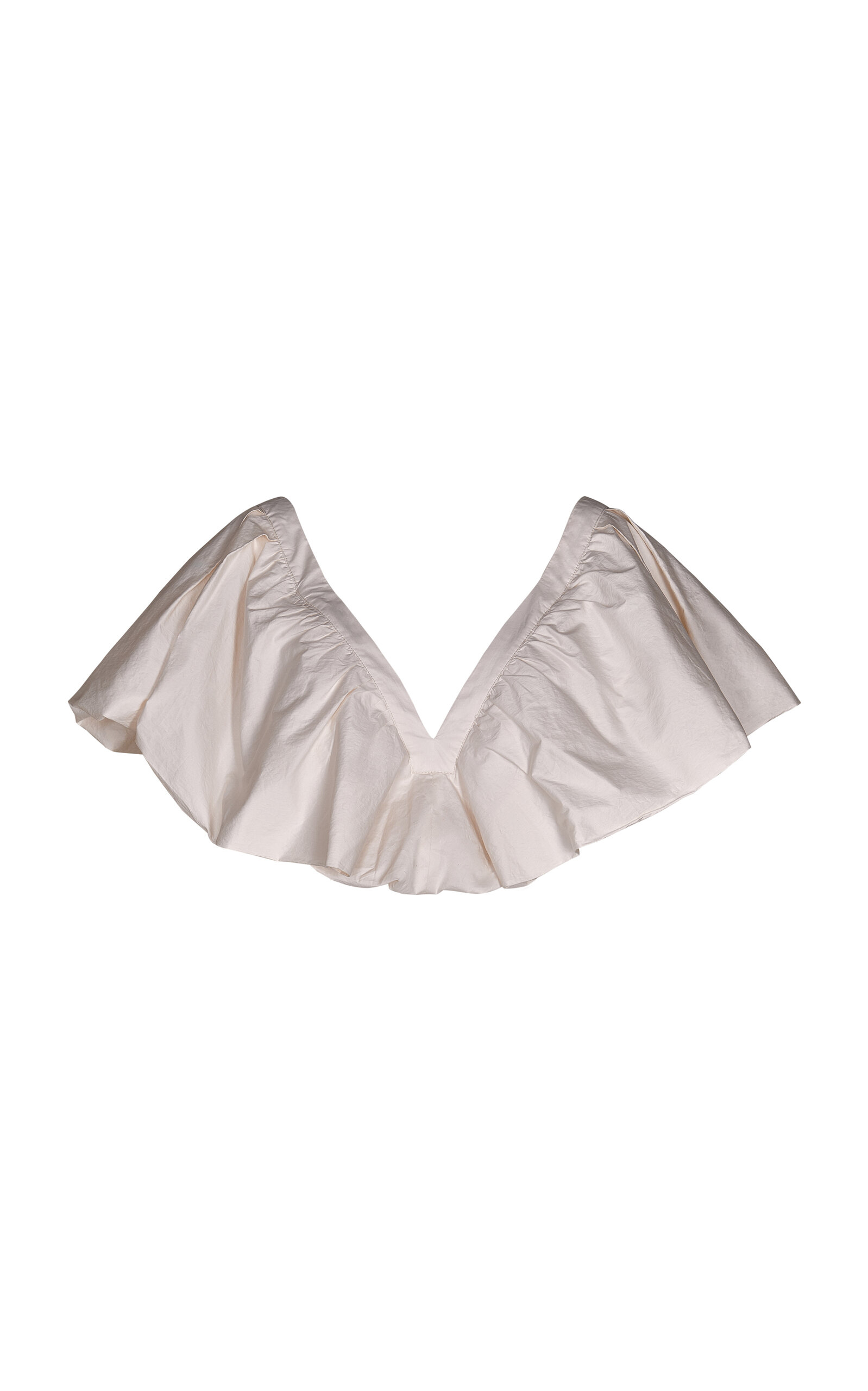 Shop Johanna Ortiz Veo La Luz Ruffled Cotton Poplin Top In Off-white