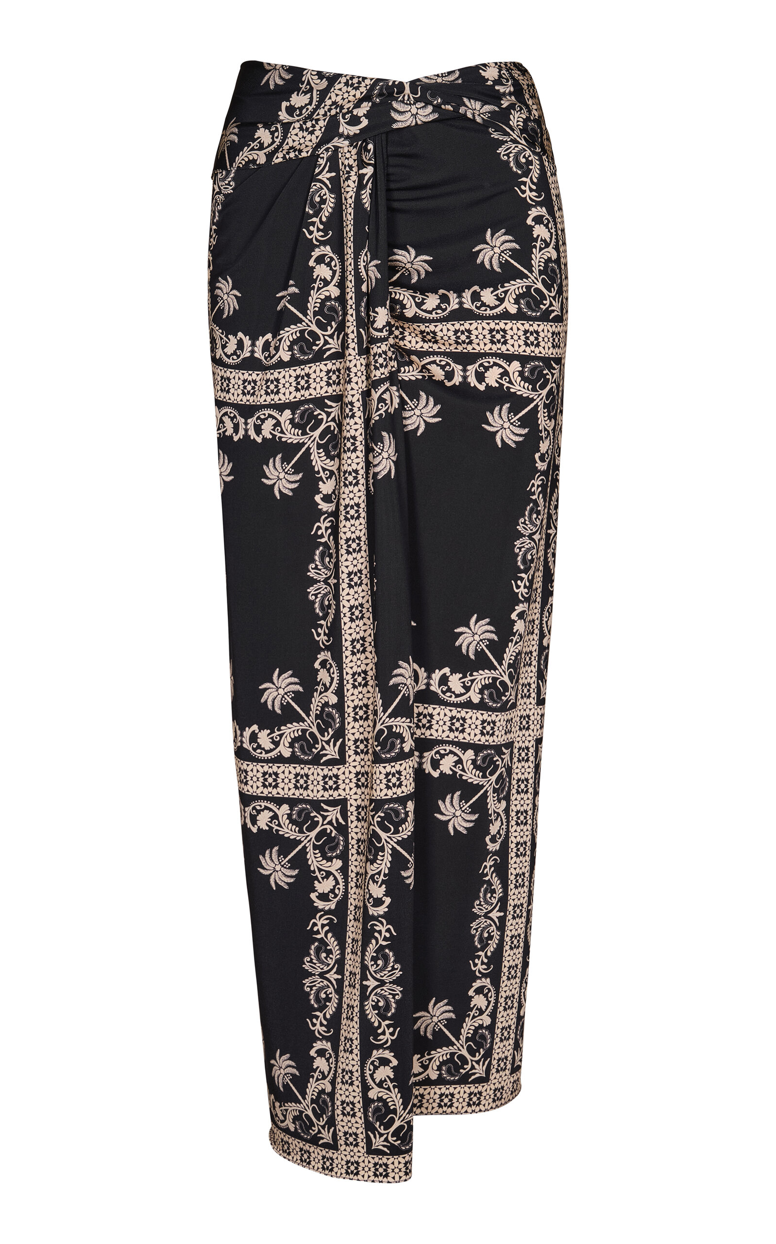 Johanna Ortiz Dream Tiles Twisted Jersey Sarong Maxi Skirt In Print
