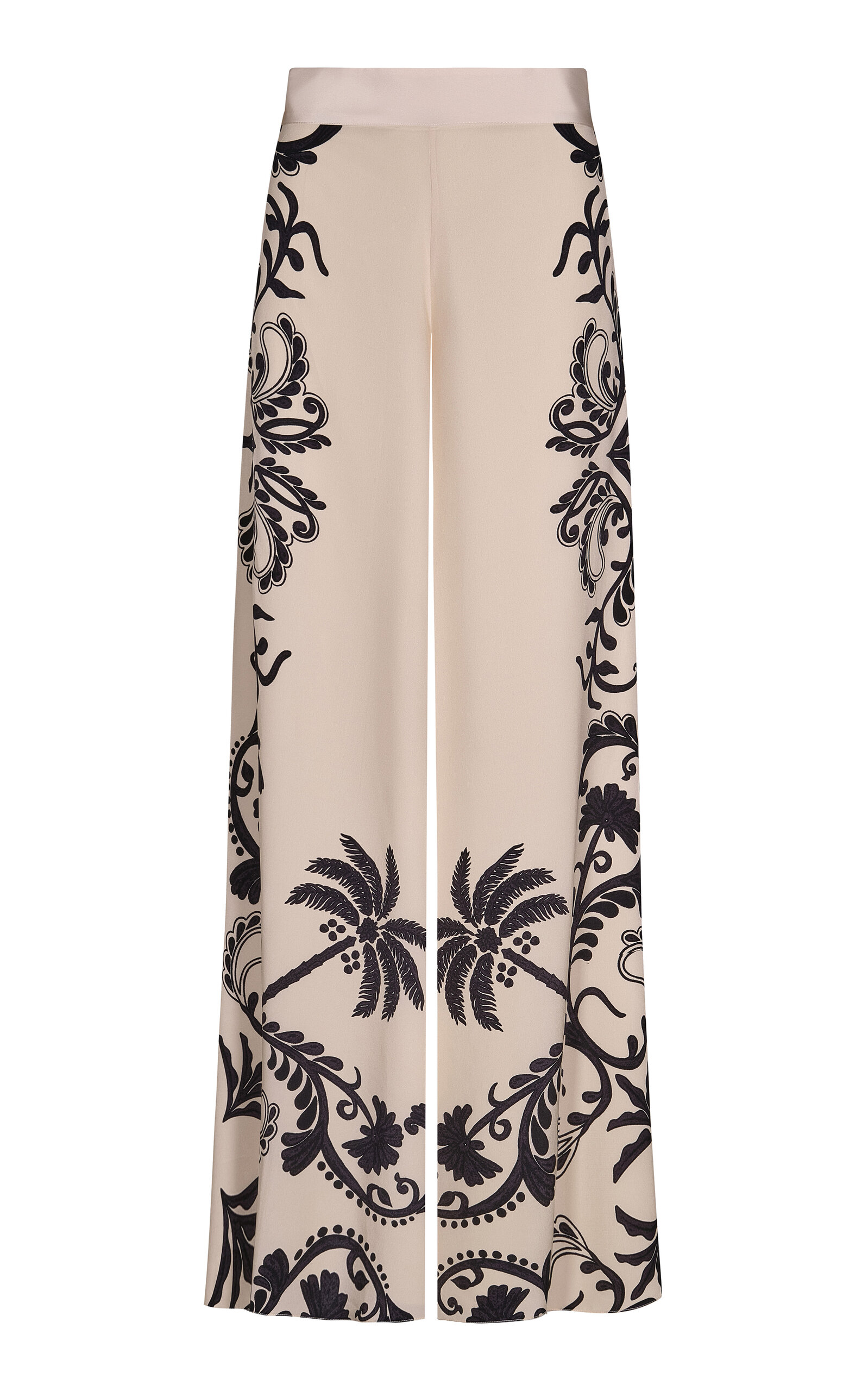 Shop Johanna Ortiz Musical Silk Wide-leg Pants In Print