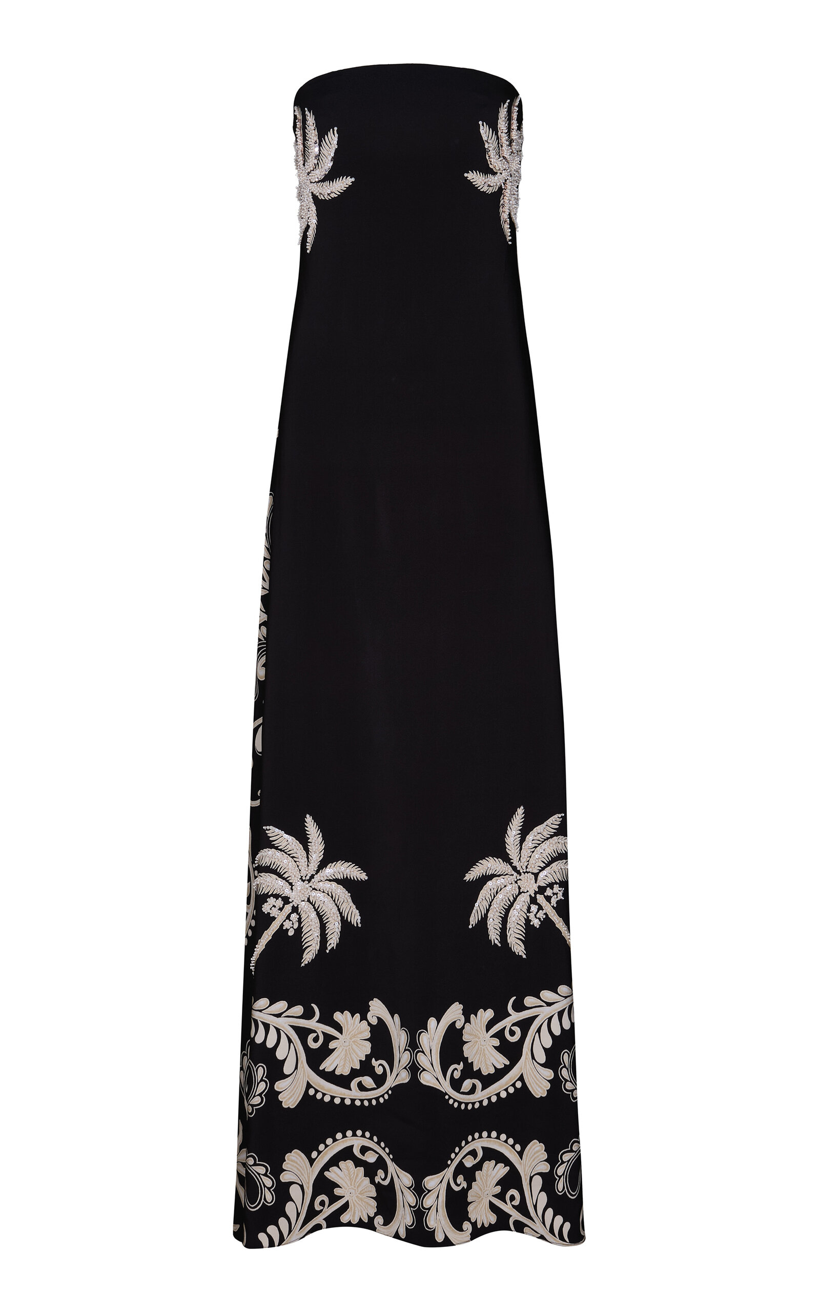 Johanna Ortiz Legends Strapless Crepe Maxi Dress - Black