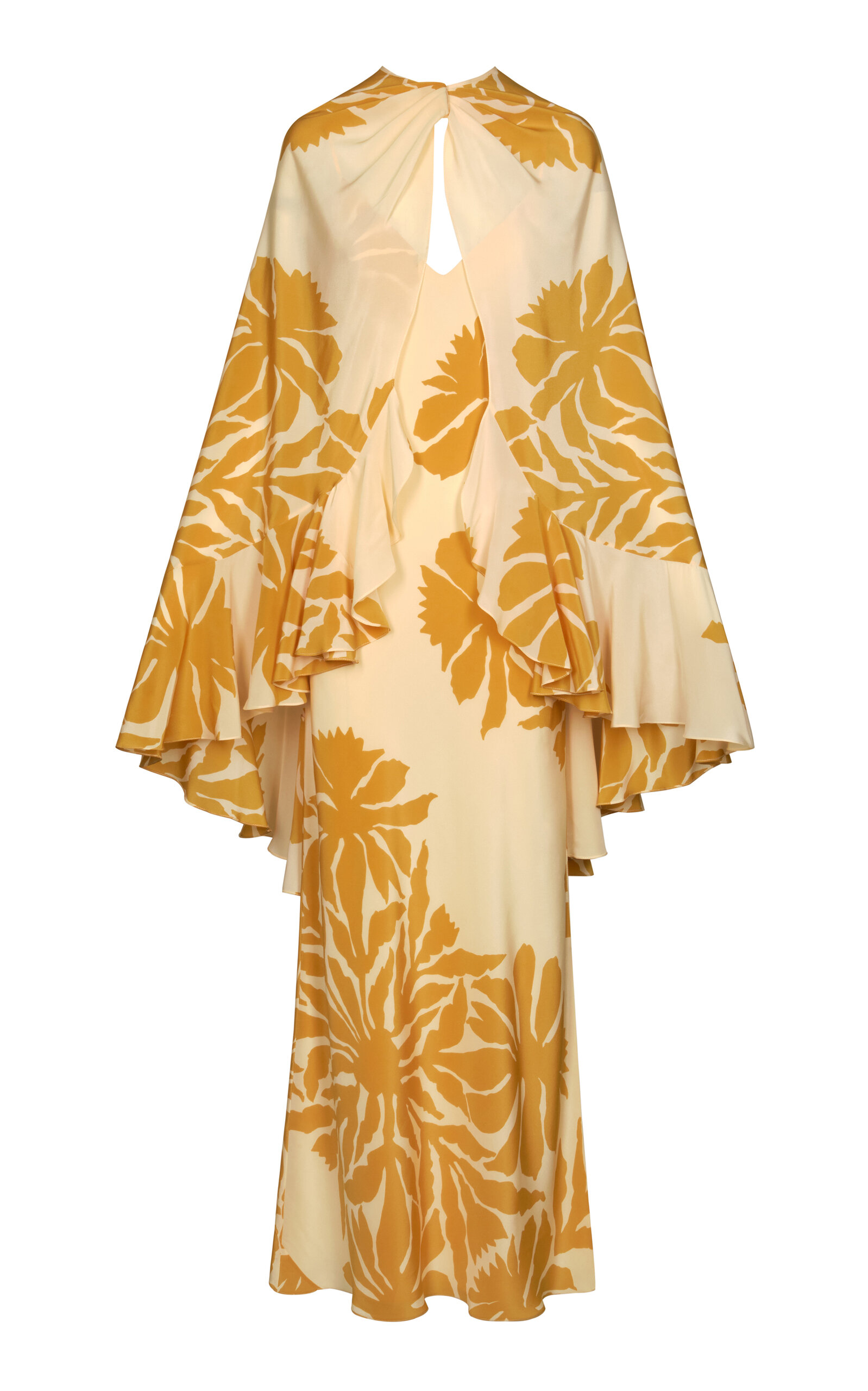 Johanna Ortiz Dream Orchard Silk Cape In Yellow
