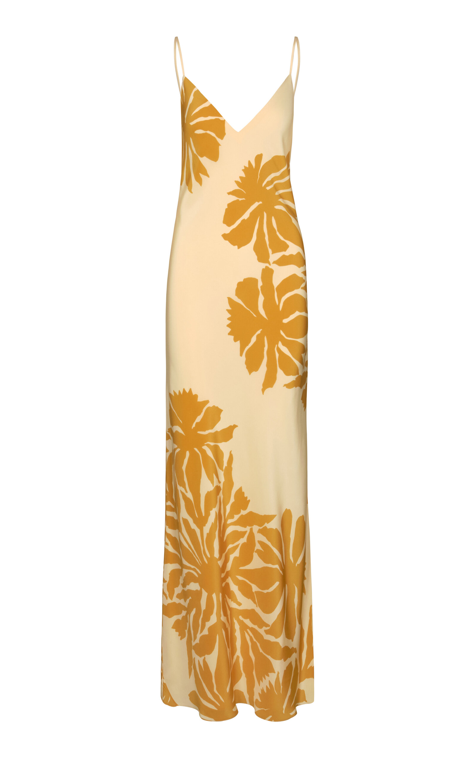 Johanna Ortiz Tropical Harmony Silk Maxi Dress In Yellow
