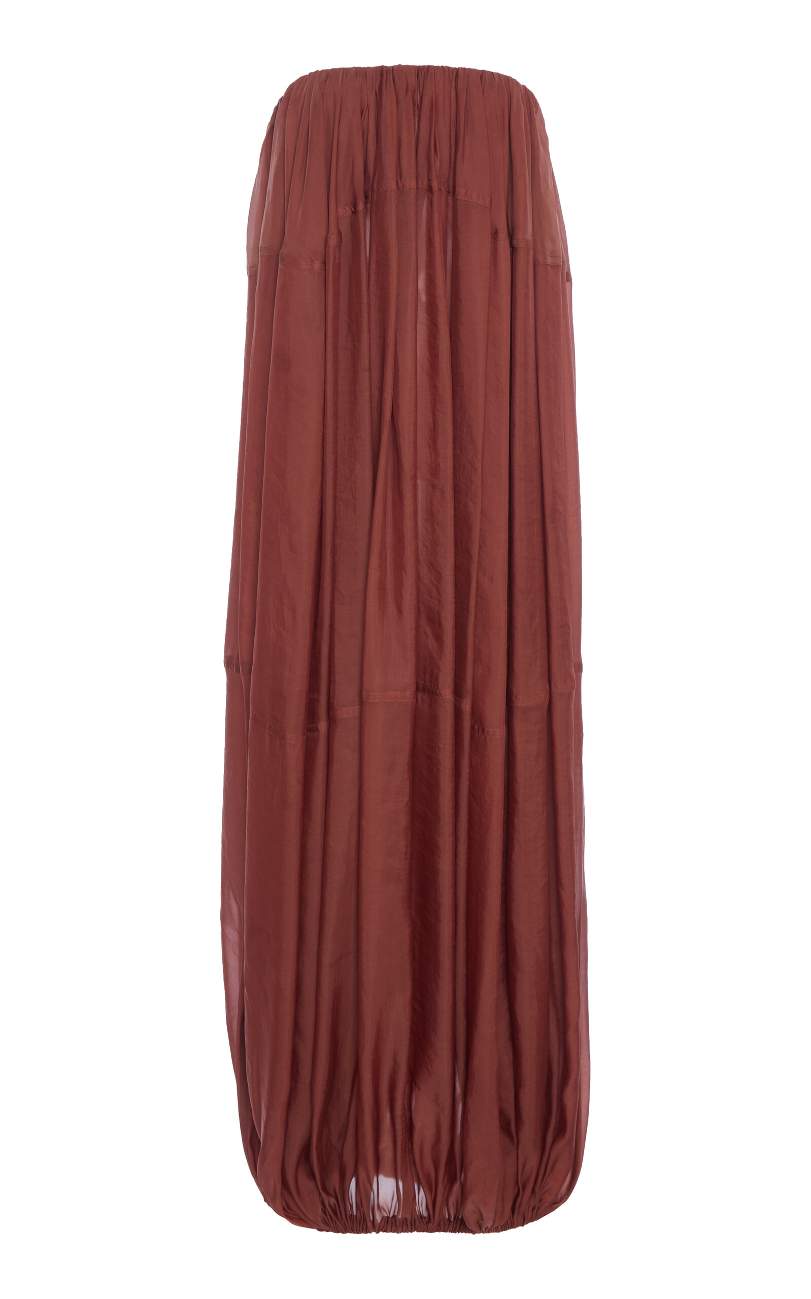 Ferragamo Burgundy Voluminous Bustier Maxi Dress In Red