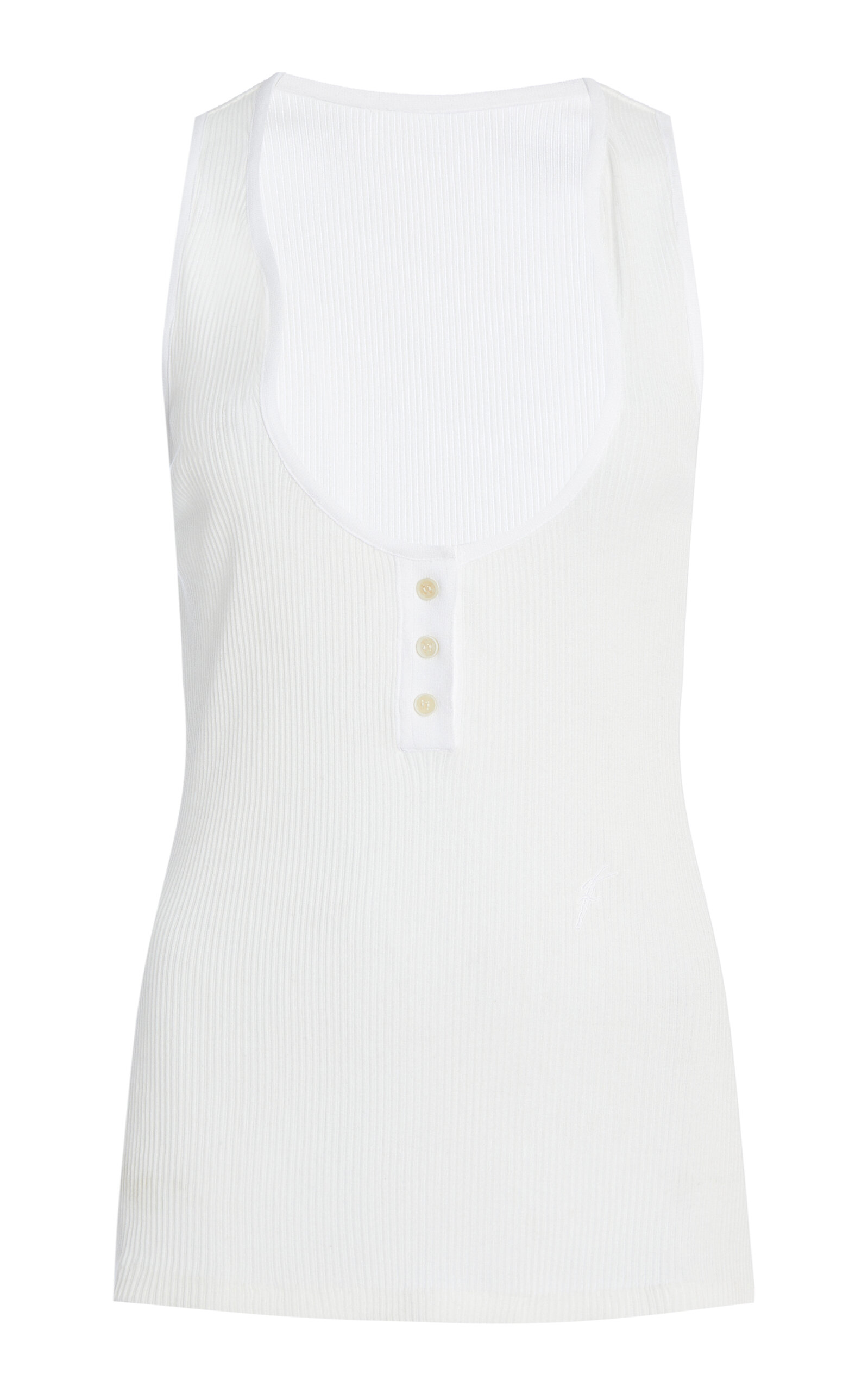 Ferragamo Cutaway Cotton Top In White