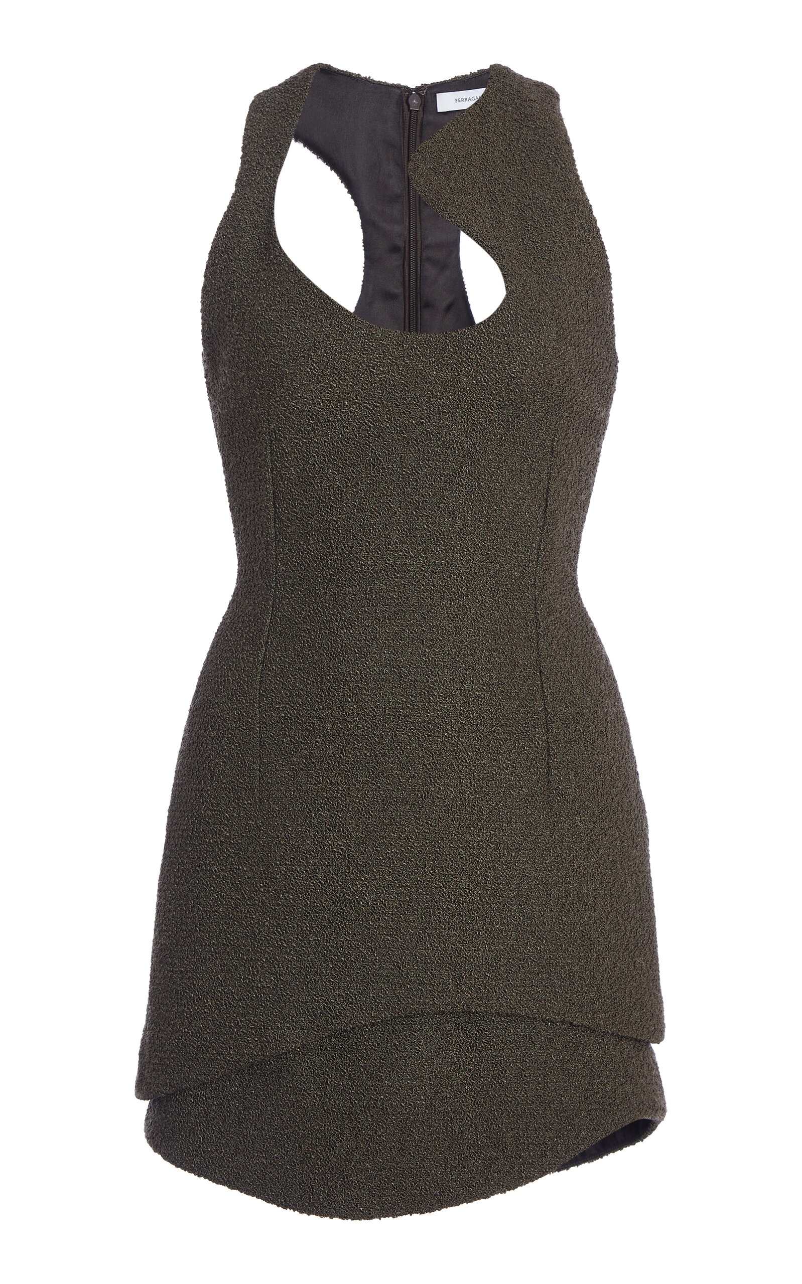 Ferragamo Sleeveless Mini Dress In Grey