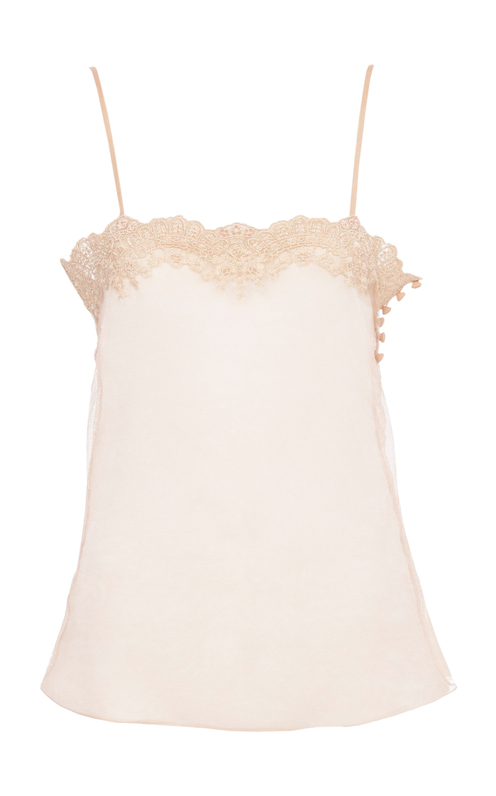 Chloé Embroidered Lace Tank Top In Pink