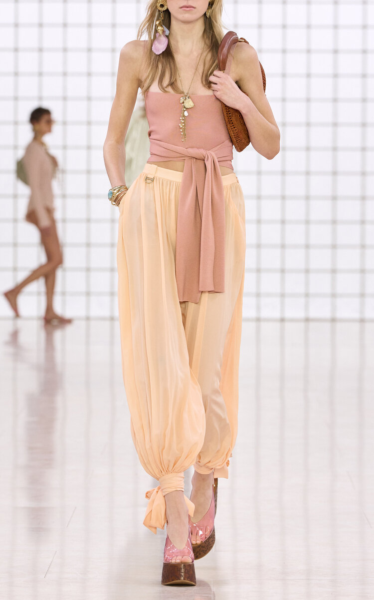 Chloé Organic Silk Charmeuse Balloon Pants In Light Pink