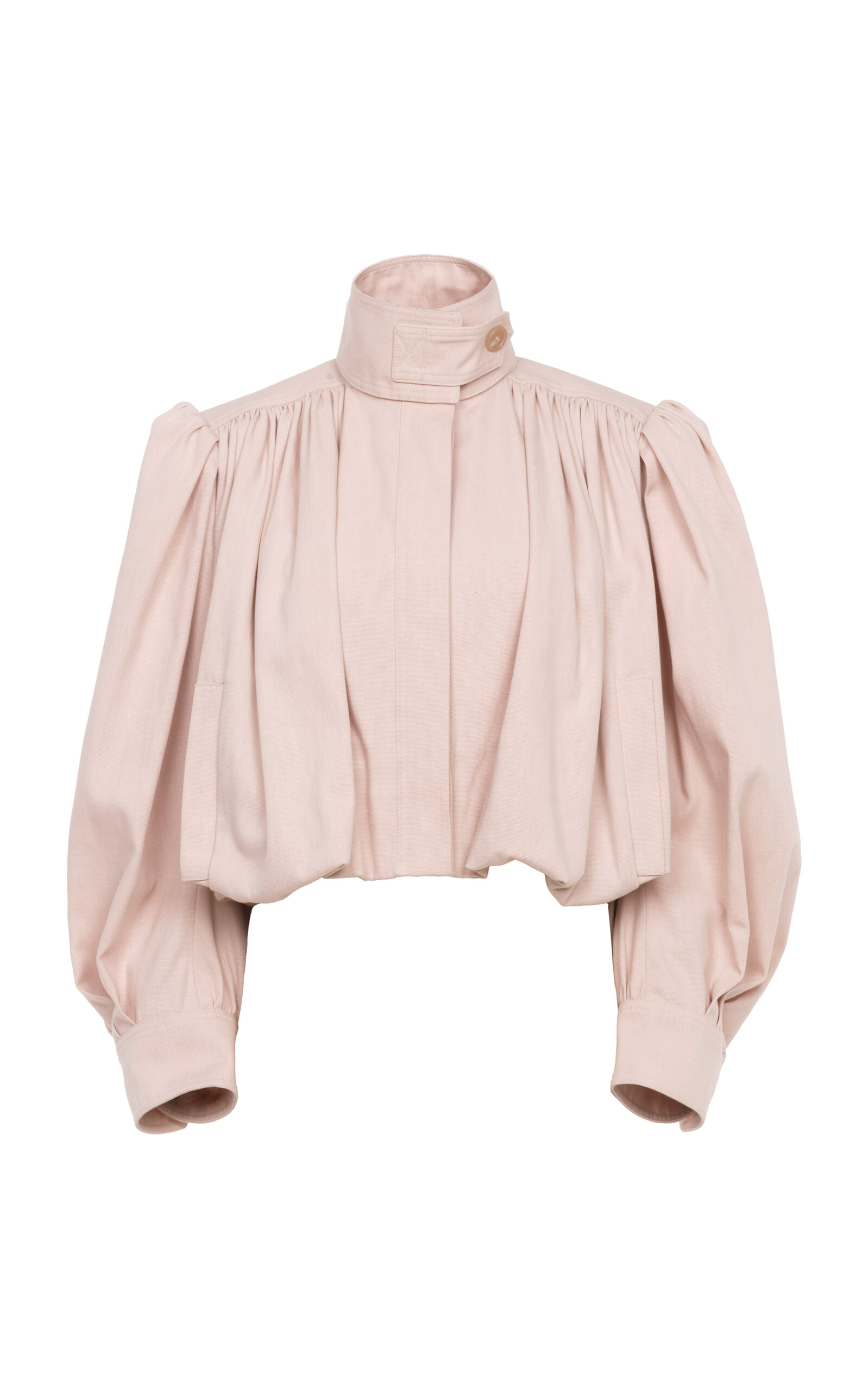 Chloé Puff-Sleeve Cotton Canvas Cropped Jacket