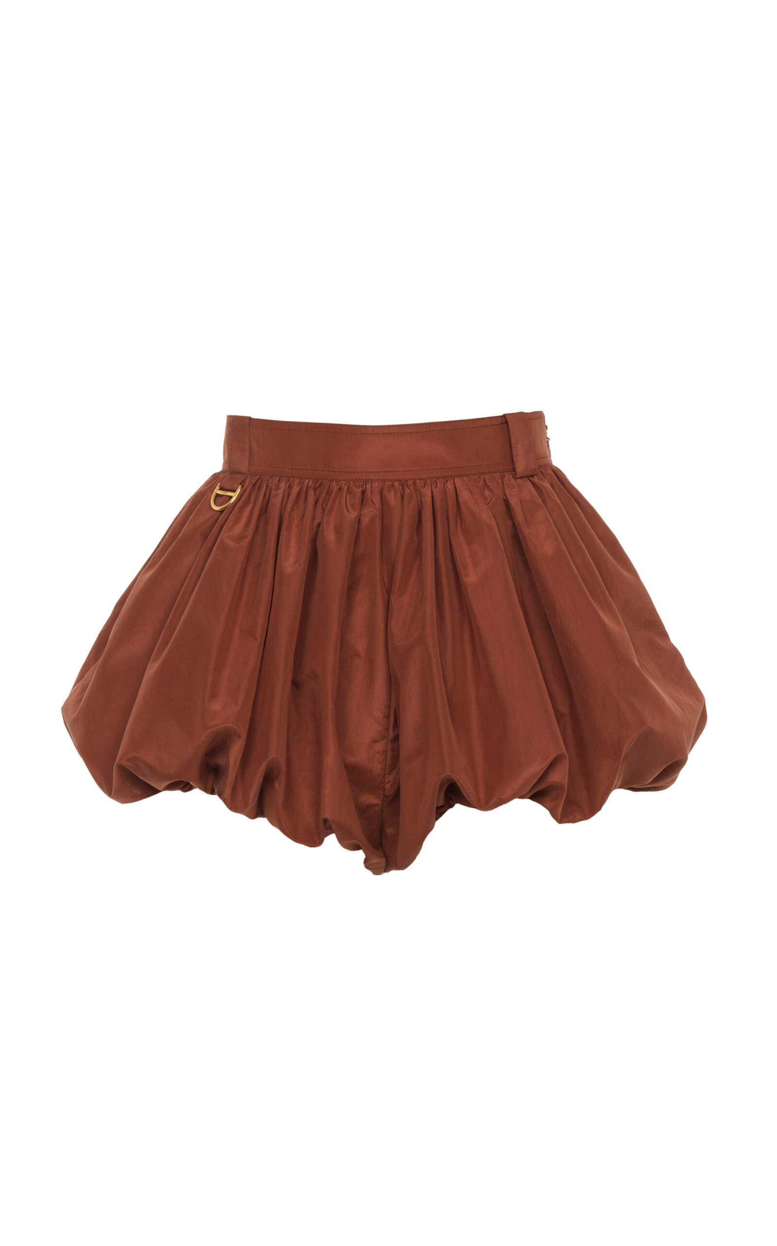 Chloé Silk Taffeta Bloomer Shorts In Brown