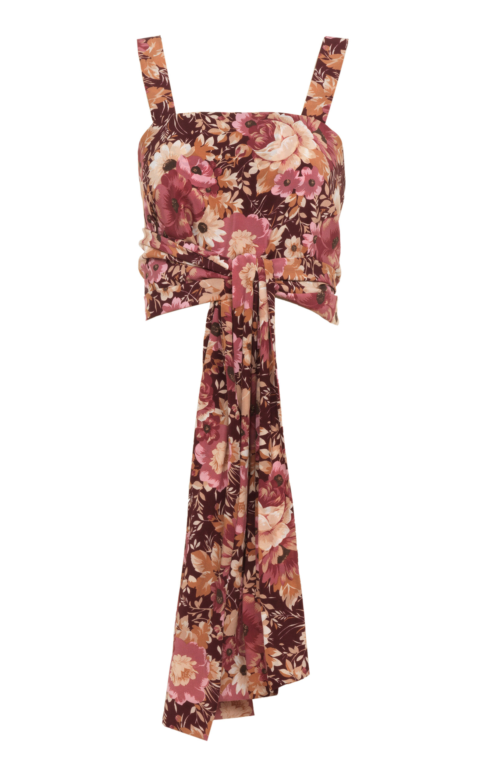 Chloé Floral Silk Cropped Top In Multi