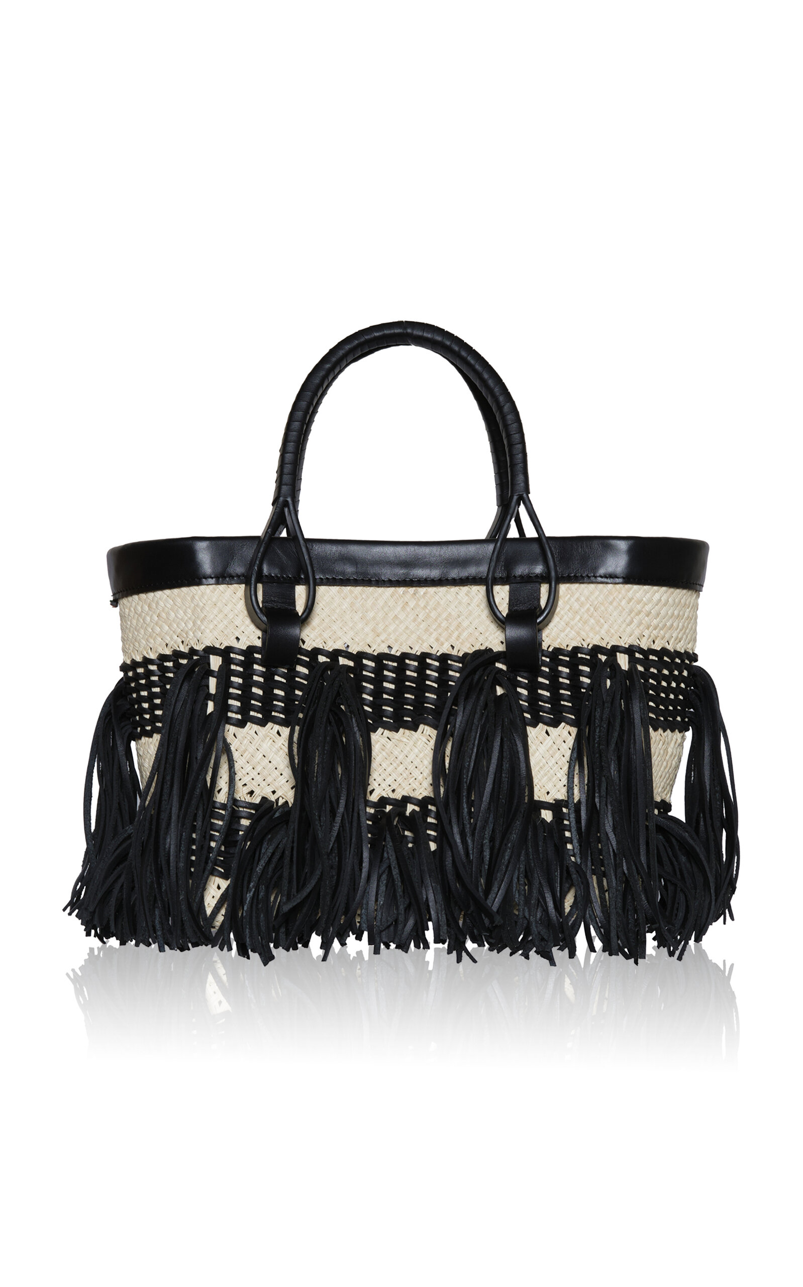 Johanna Ortiz Alcázar Natural Palm Mini Tote Bag - Black - OS