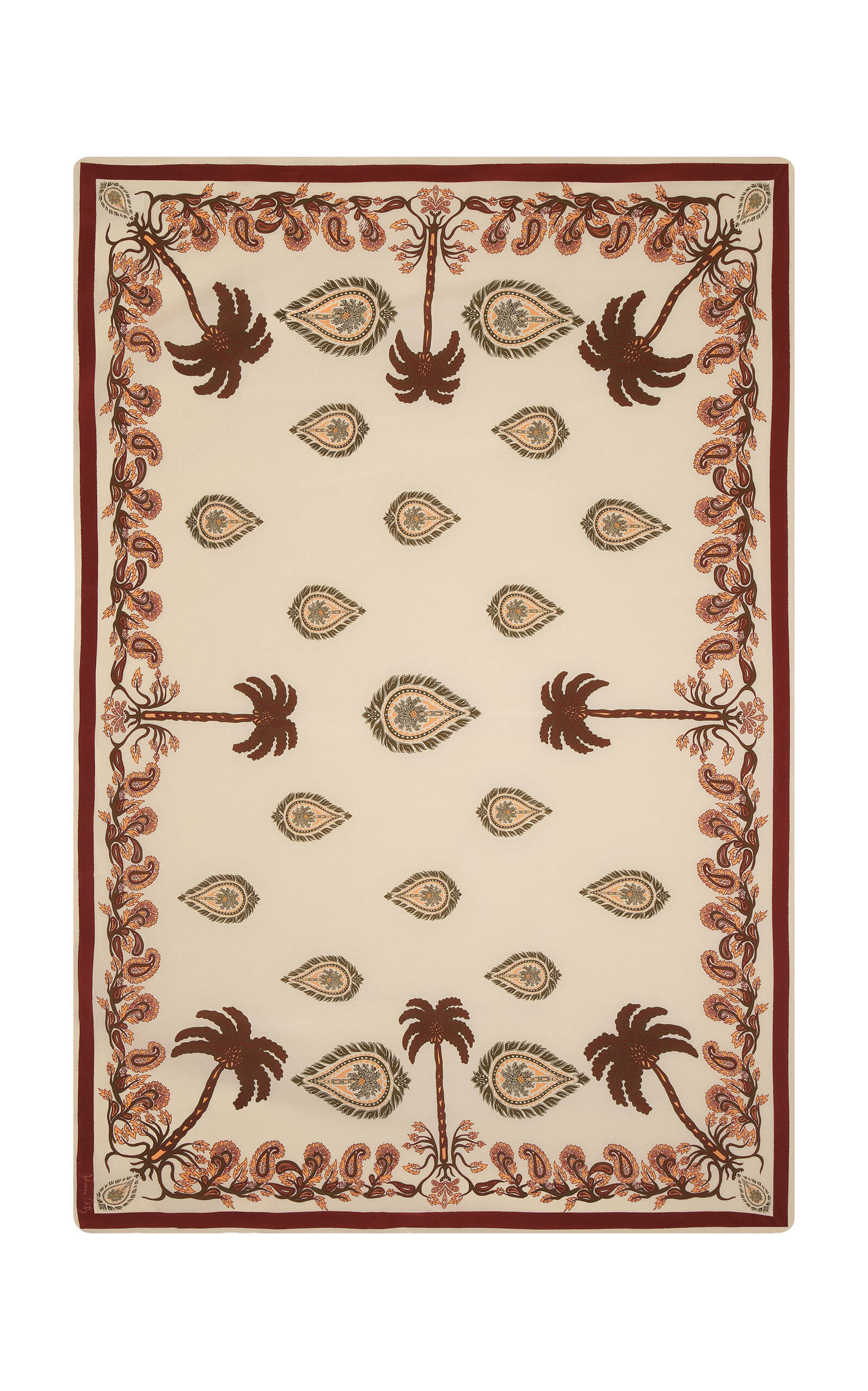 Johanna Ortiz Tropical Bandana Silk Shawl In White