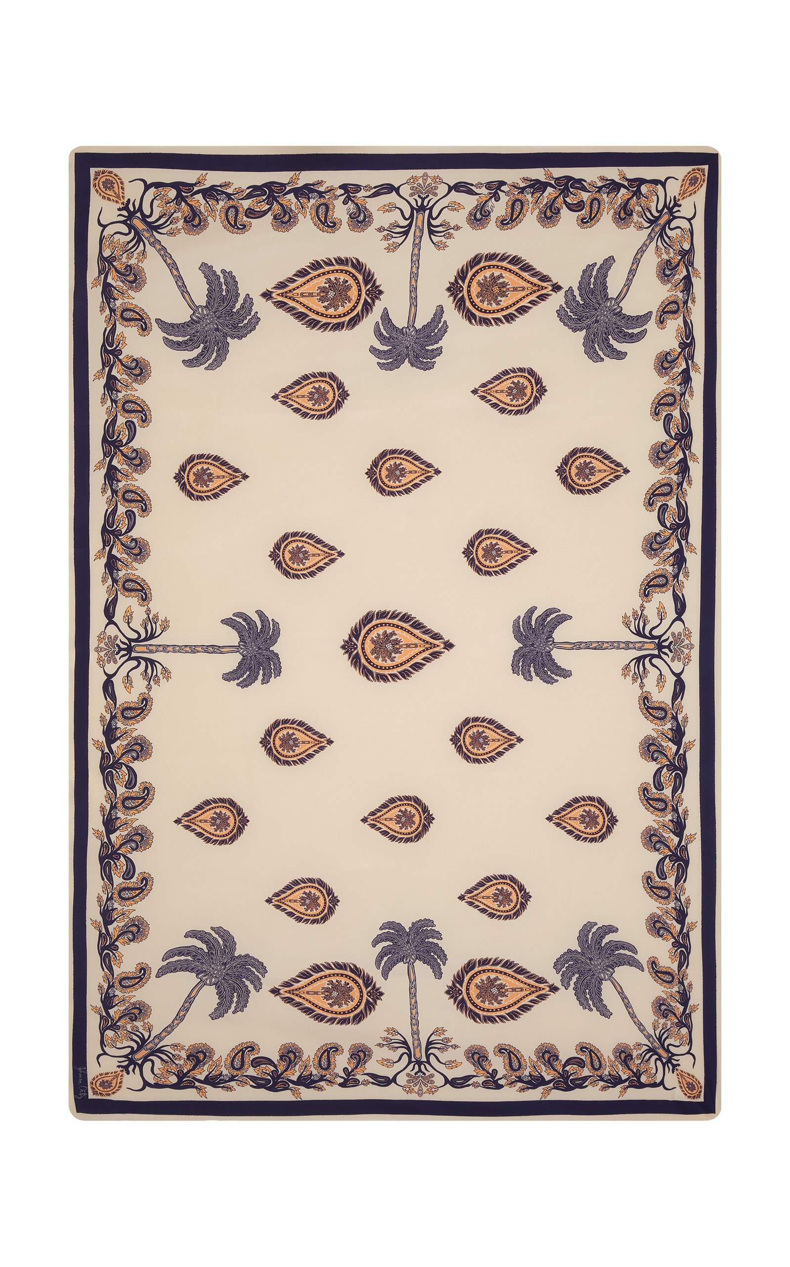 Johanna Ortiz Tropical Bandana Silk Shawl In Neutral