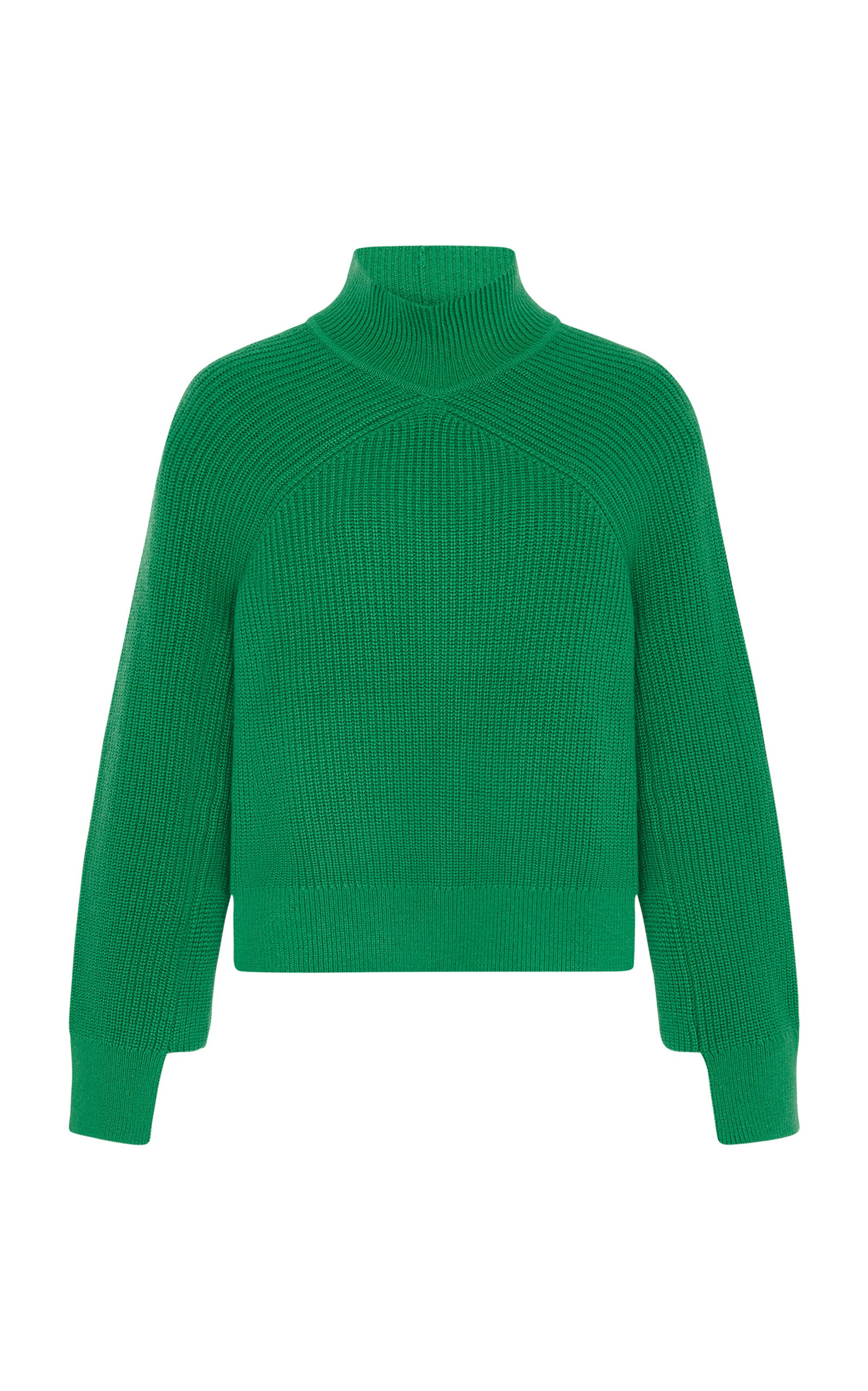 Rosetta Getty Ribbed Panelled Sweater In Green