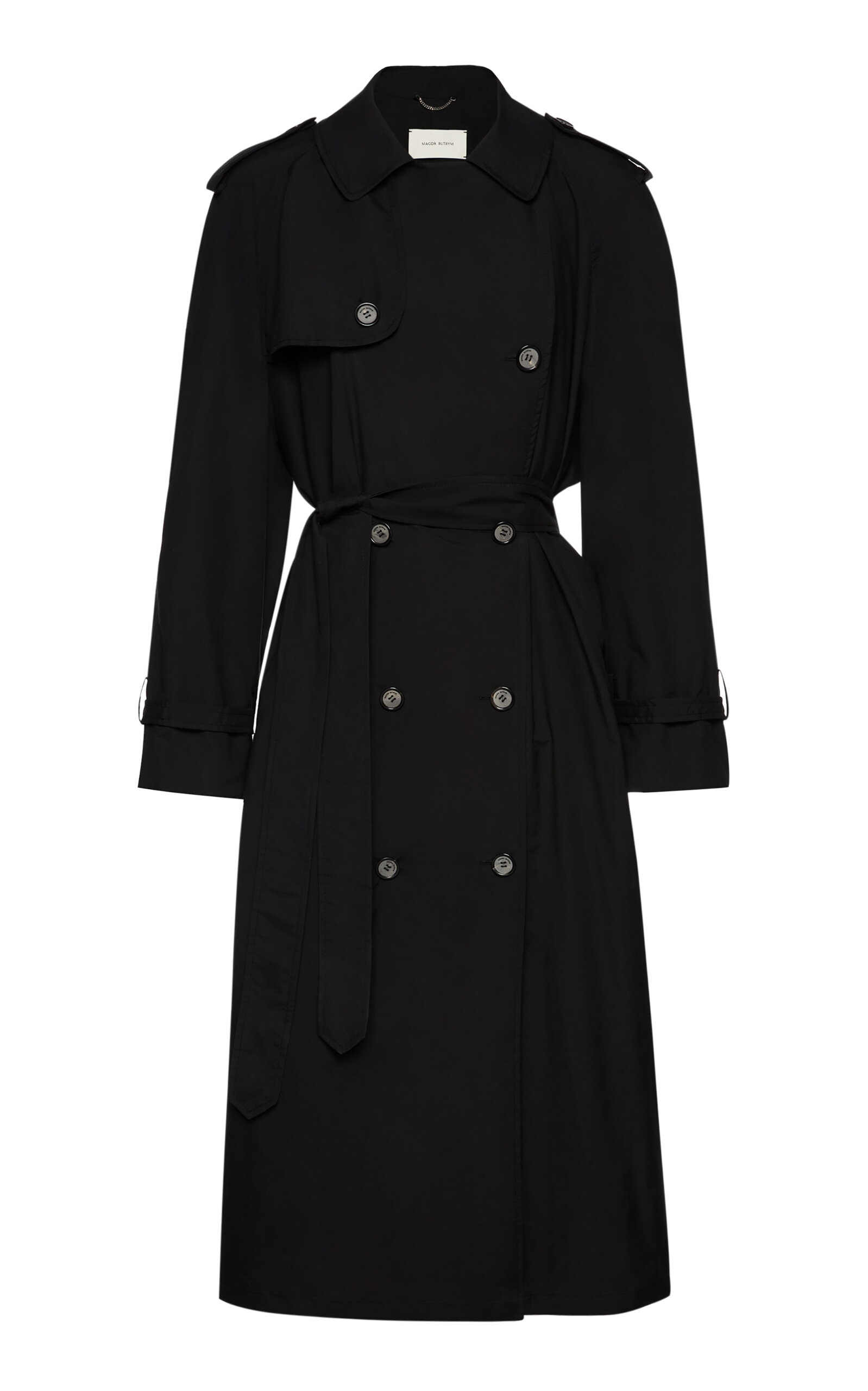 Magda Butrym Cotton-silk Trench Coat In Black