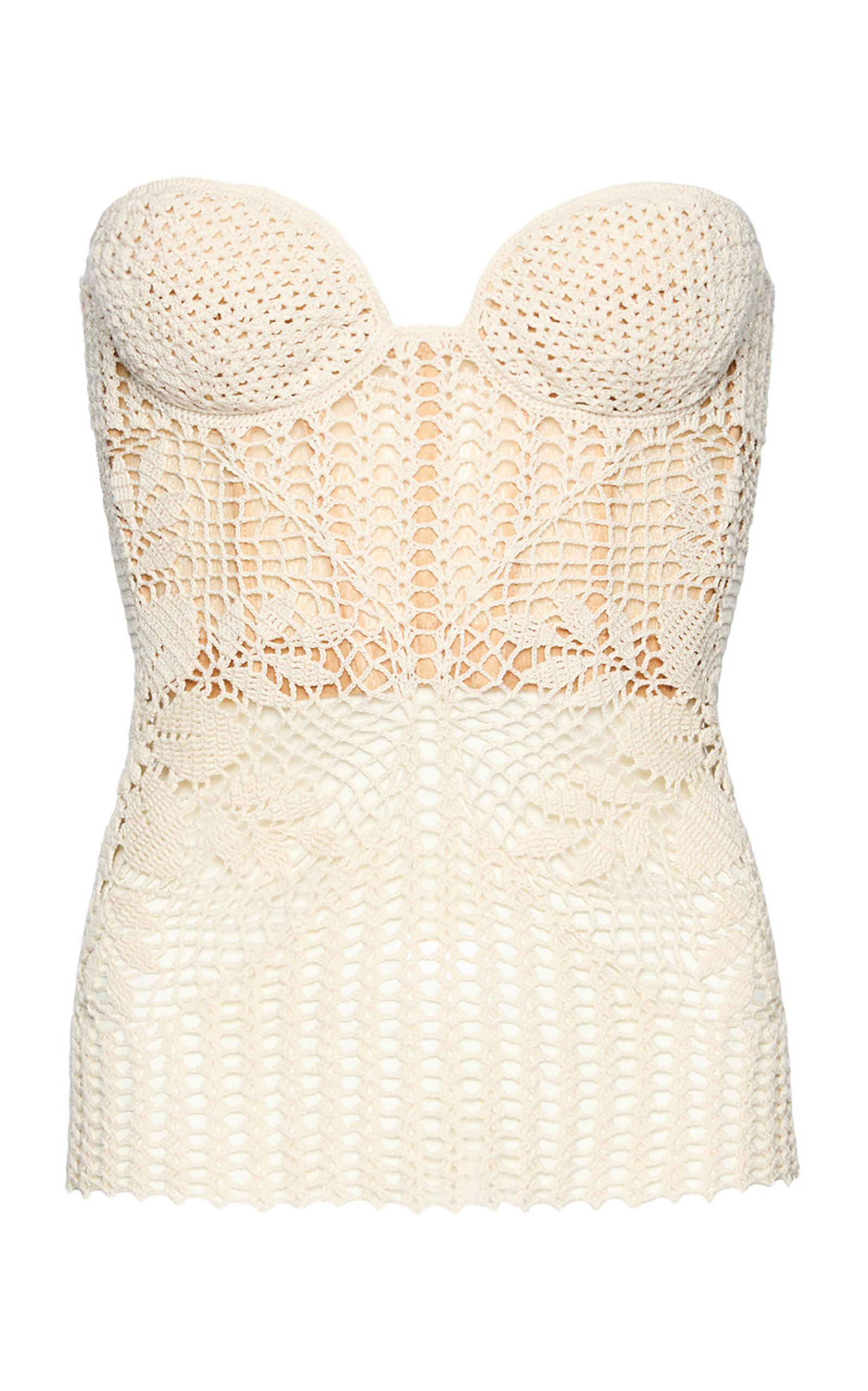 Magda Butrym Crocheted Corset Cotton Top - Off-White