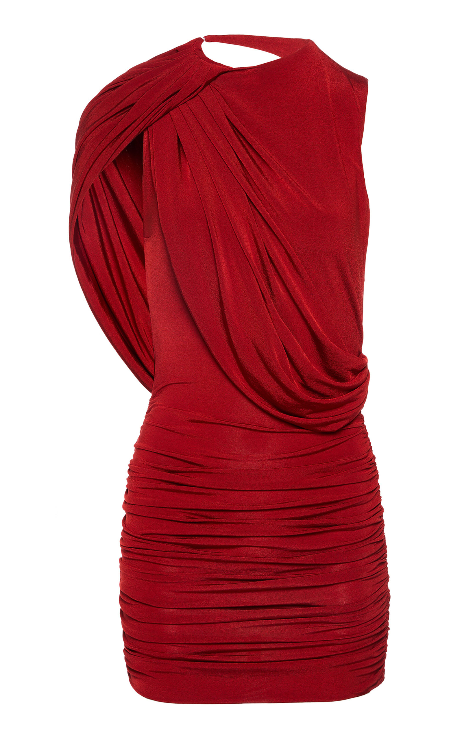 Magda Butrym Single-Sleeved Sash Mini Dress