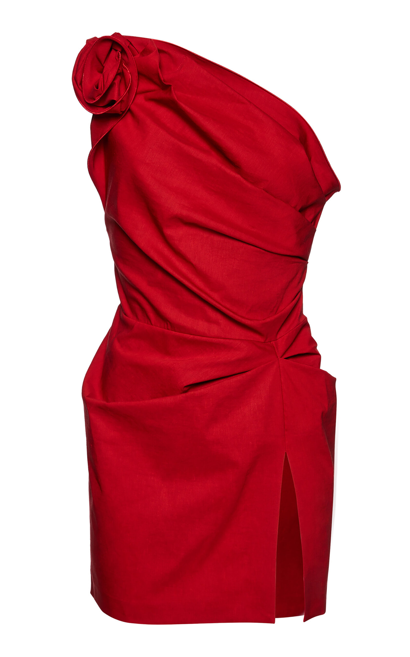 Magda Butrym Single-Shoulder Gathered Linin Mini - Red