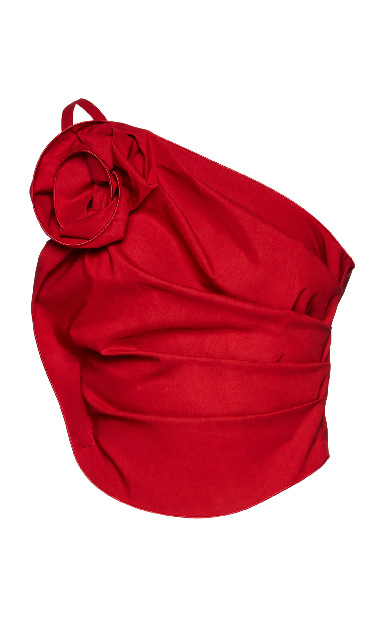 Magda Butrym Single-Shoulder Pleated Top - Red