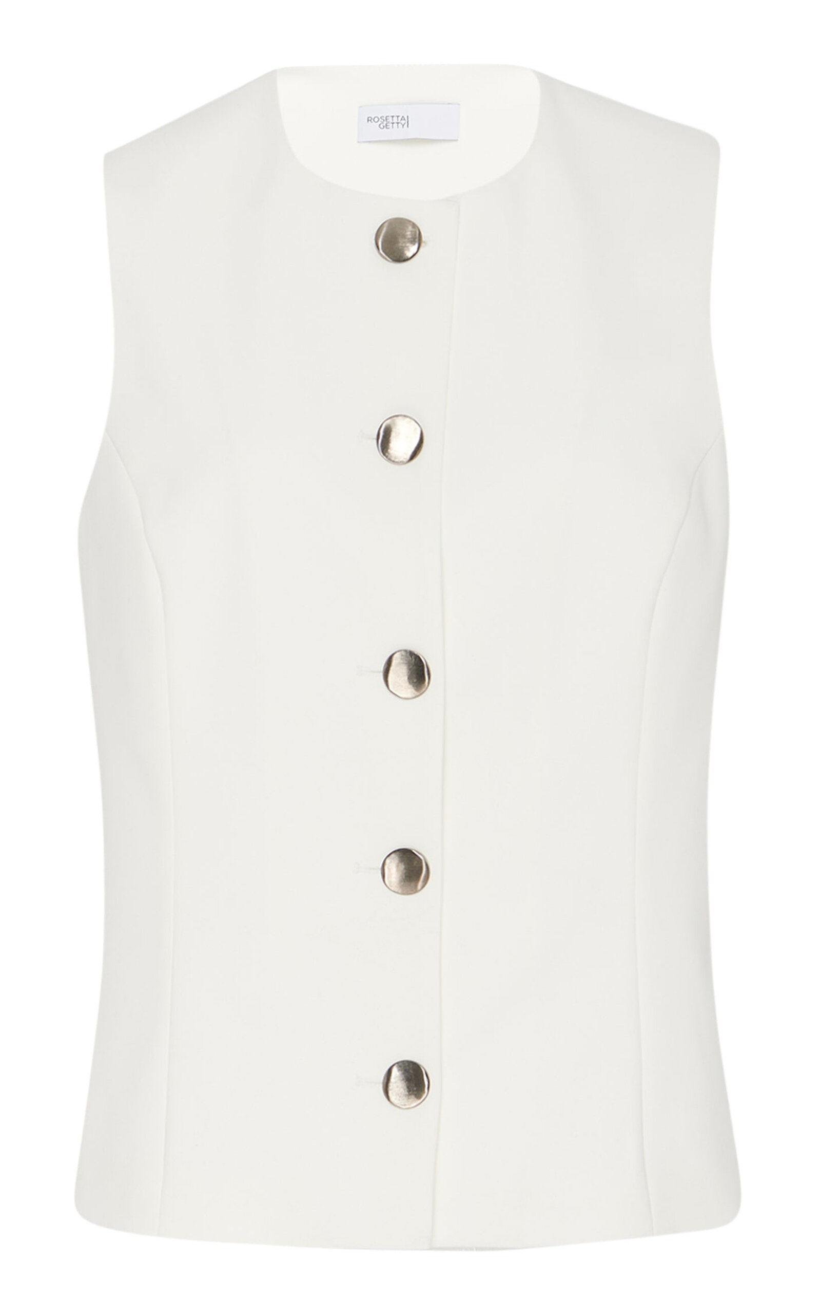 Rosetta Getty Cady-texture Buttoned Vest In White