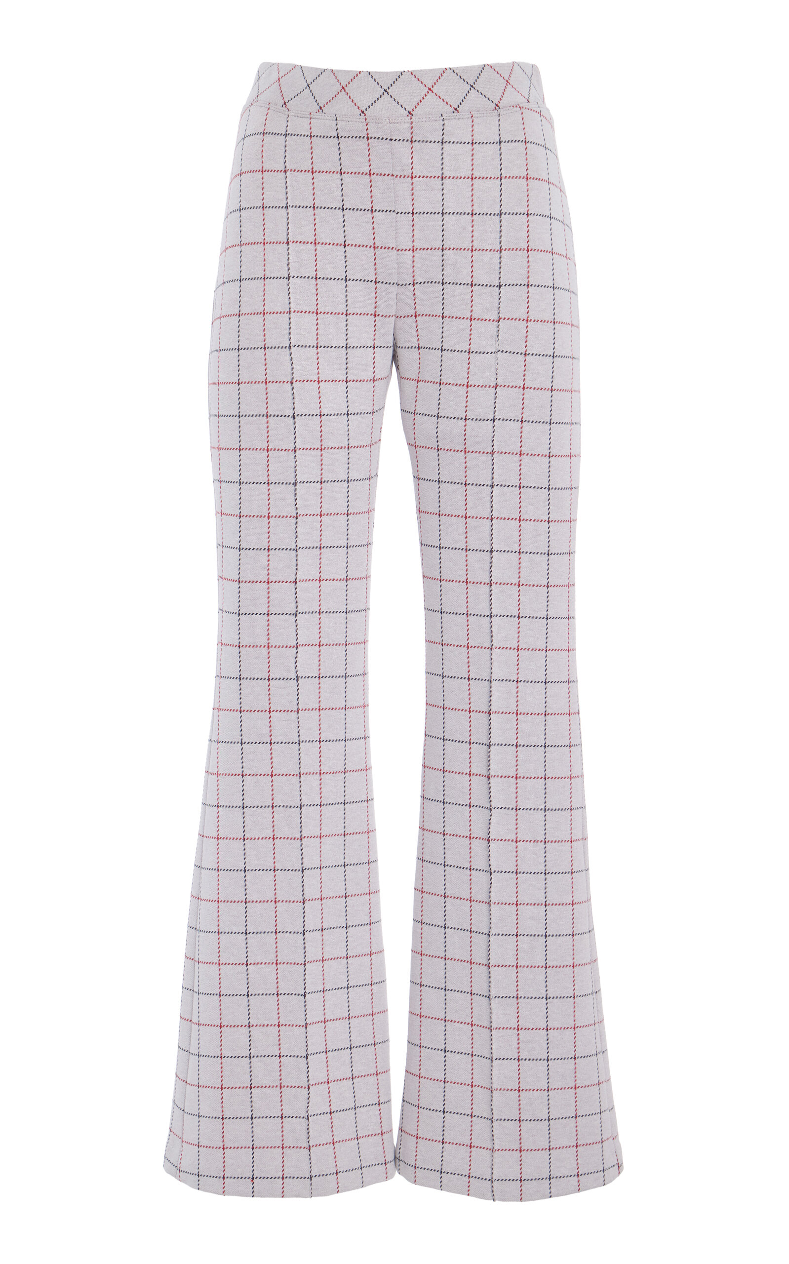 Rosetta Getty Checked Cropped Flared Pants In Multi