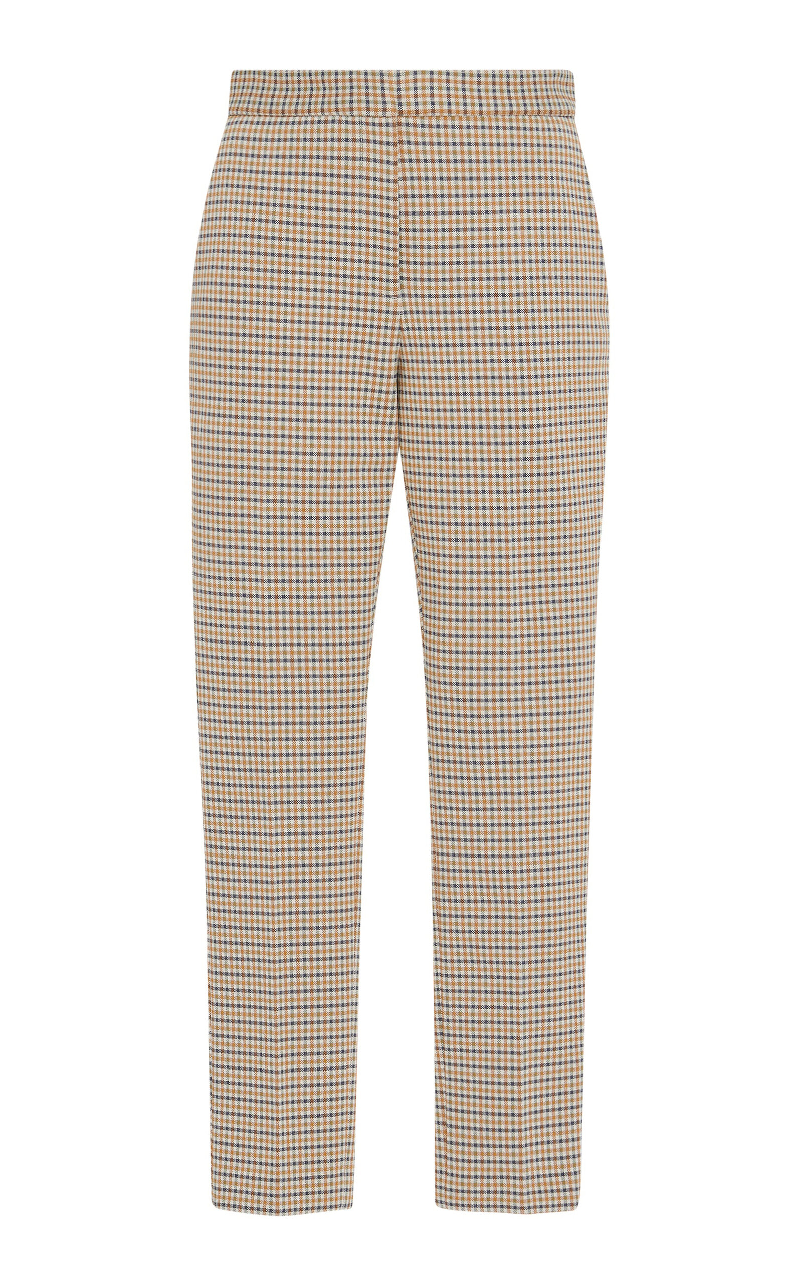 Shop Rosetta Getty Checked Cropped Skinny Pants In Multi