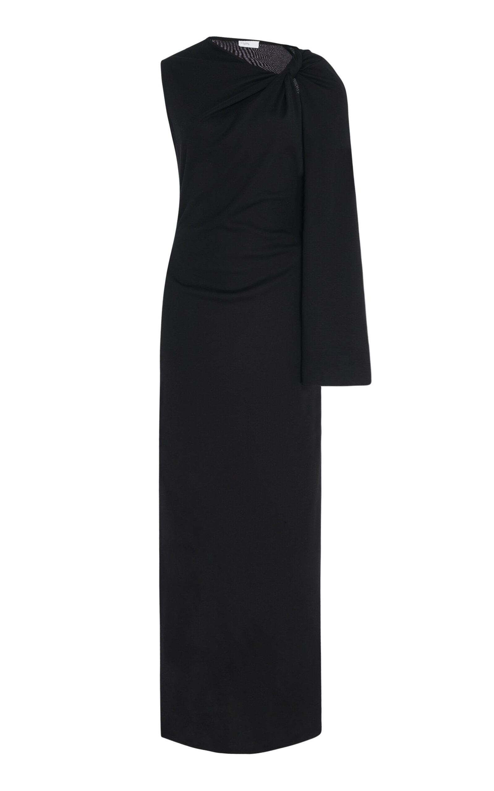 Rosetta Getty Twist Cape Maxi Dress In Black