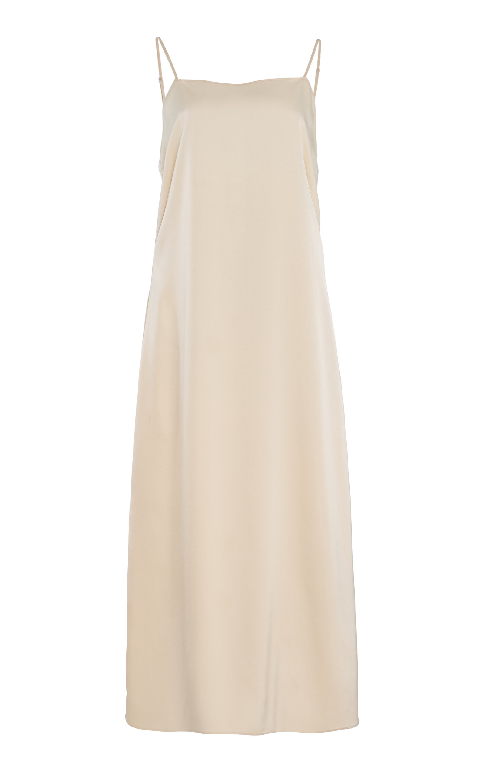 Leset Barb Open Back Satin Midi Slip Dress