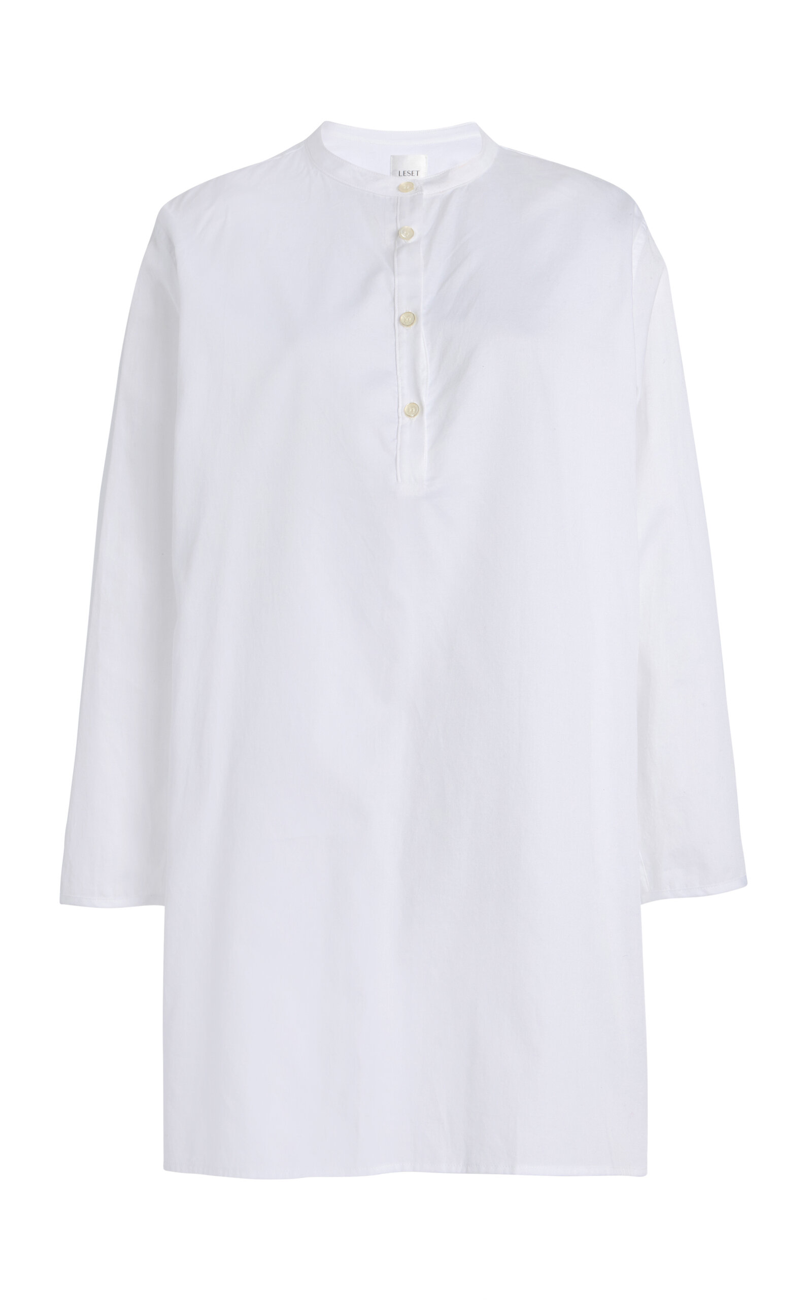 Leset Yoko Cotton Mini Tunic Dress In White