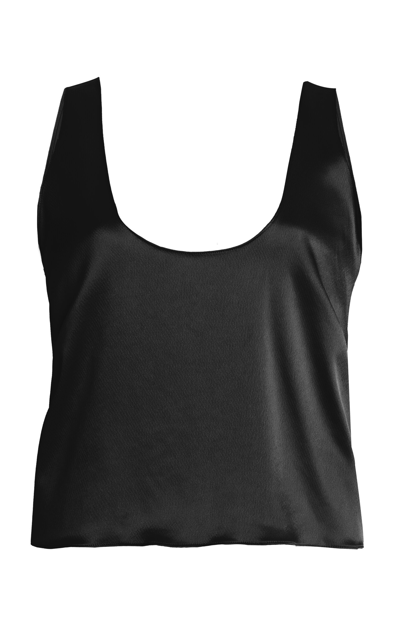 Leset Barb Satin Tank Top - Black