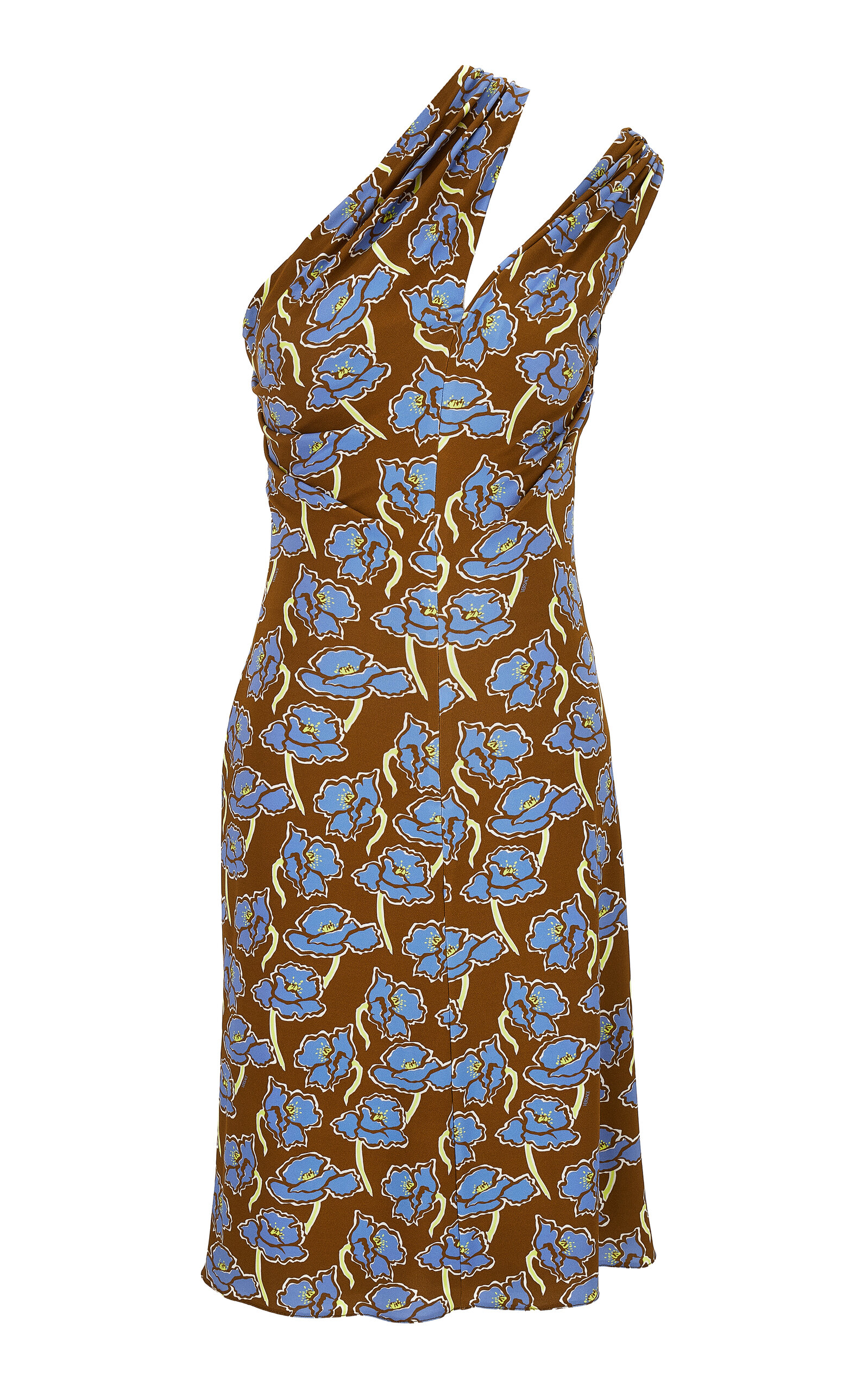 Versace Floral Stretch Crepe Jersey Knee-Length Dress