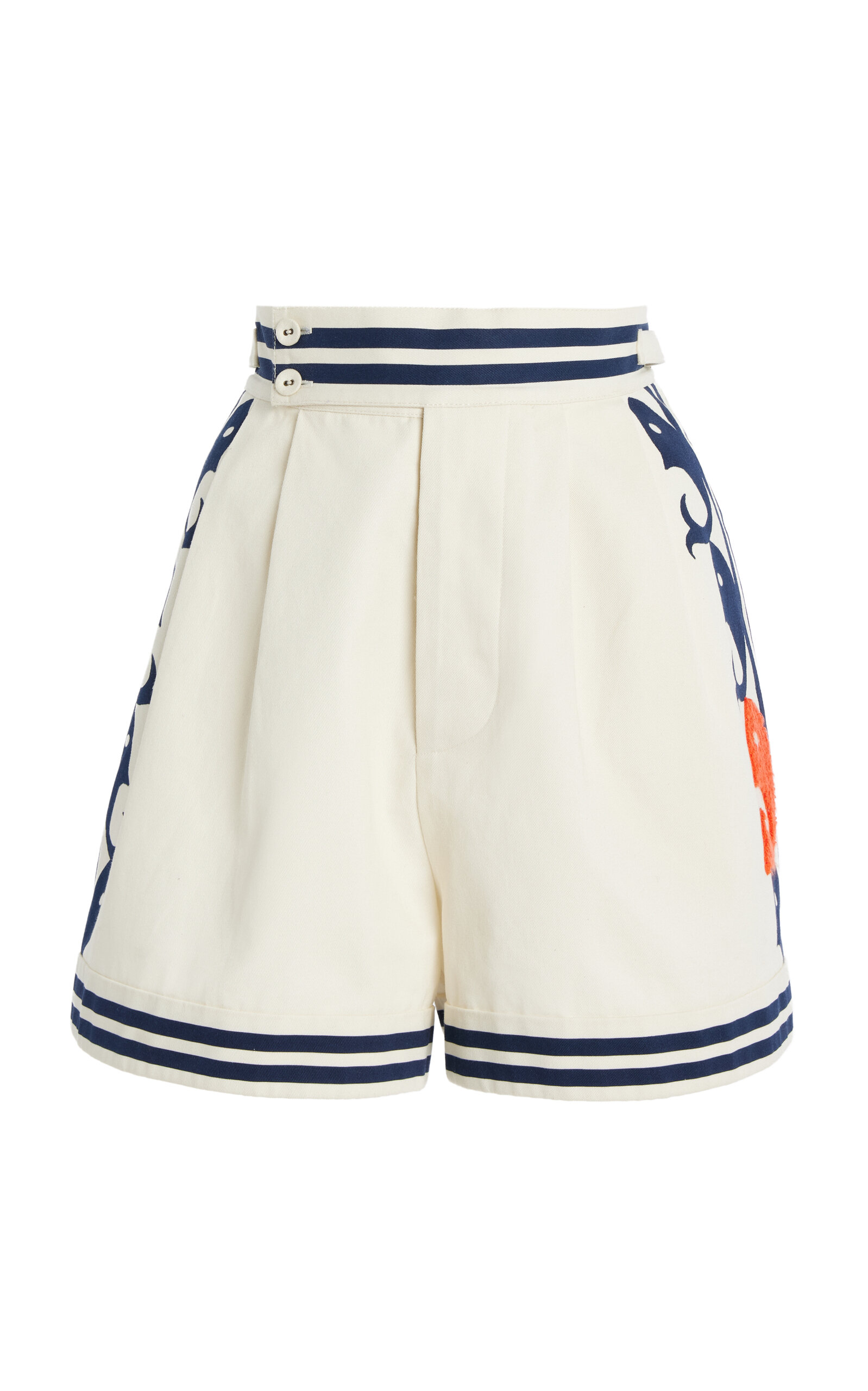 ALÃMAIS Marine High-Waisted Organic Cotton Shorts