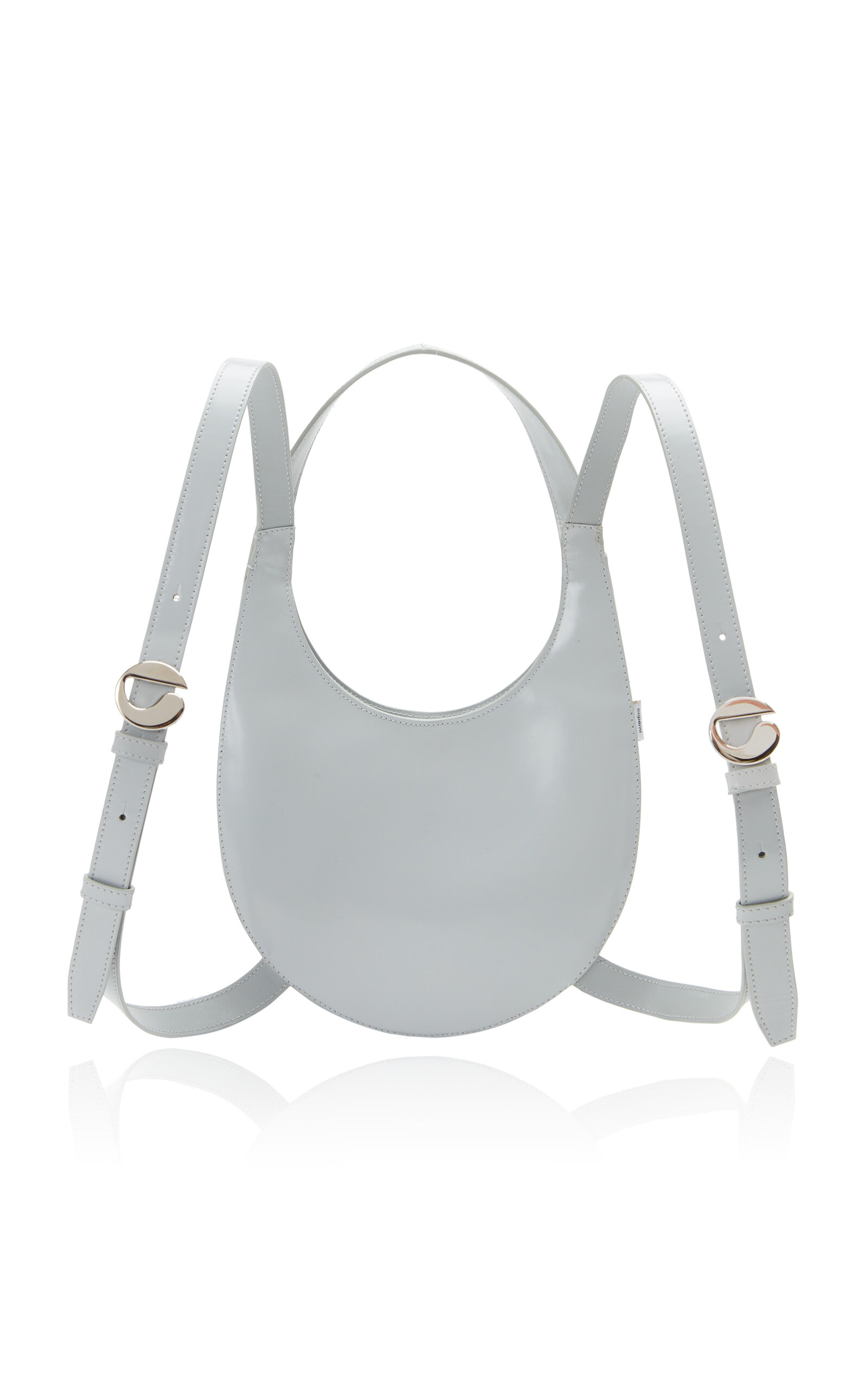 Coperni Swipe Leather Backpack In Gray