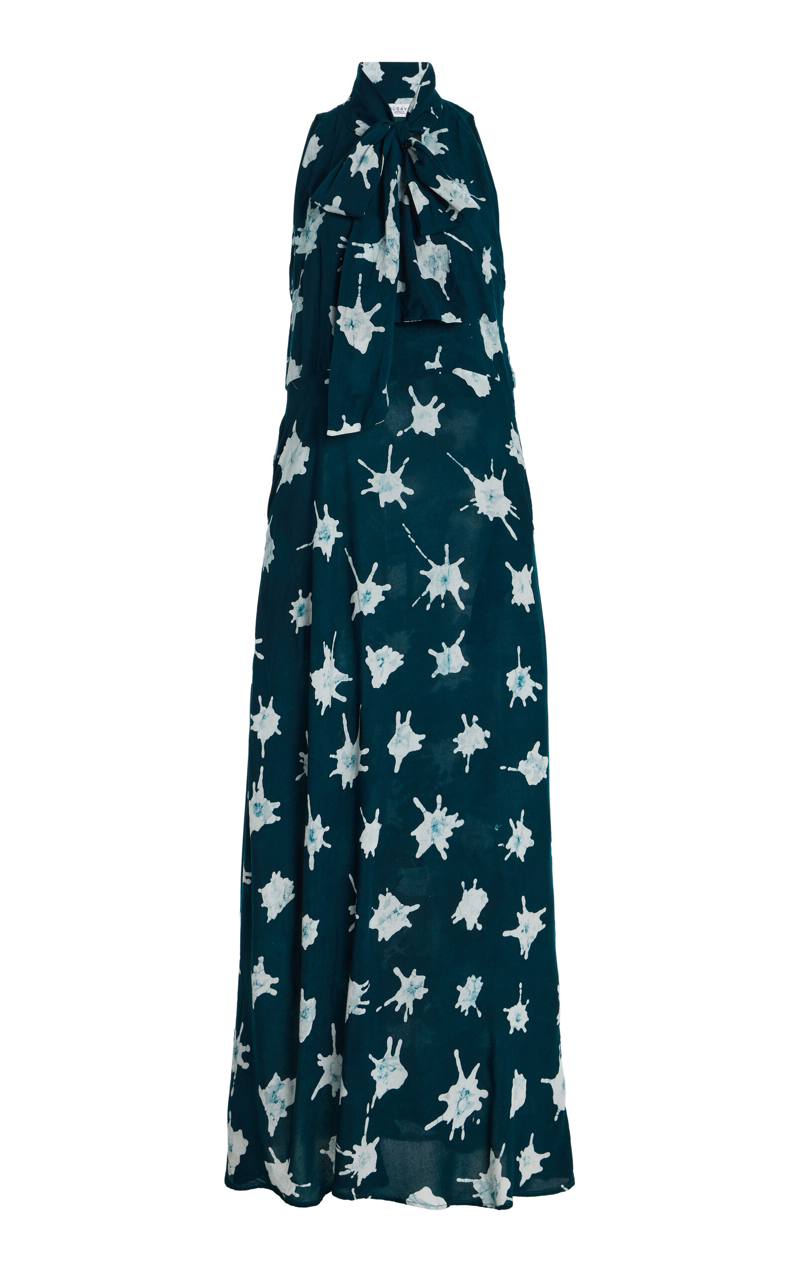 Busayo Akanbi Printed Crepe Maxi Dress In Turquoise