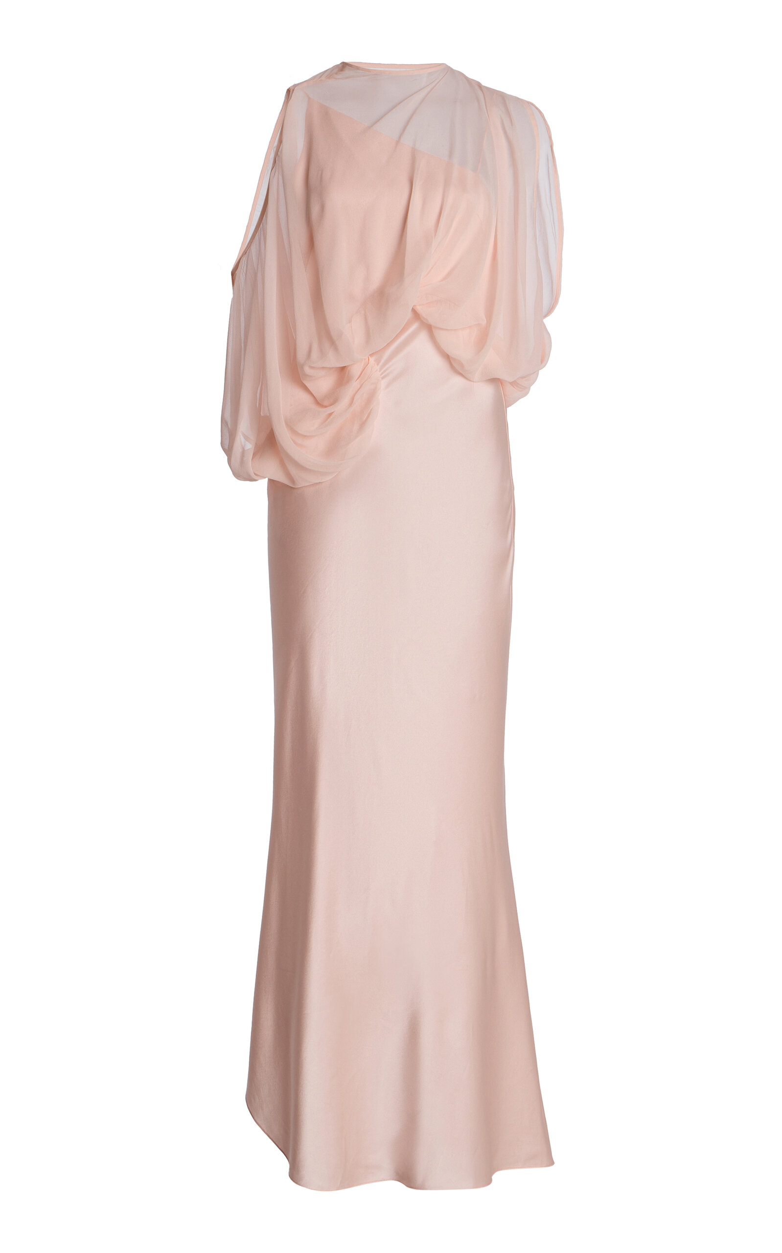 Christopher Esber Cumulus Silk Midi Dress In Light Pink