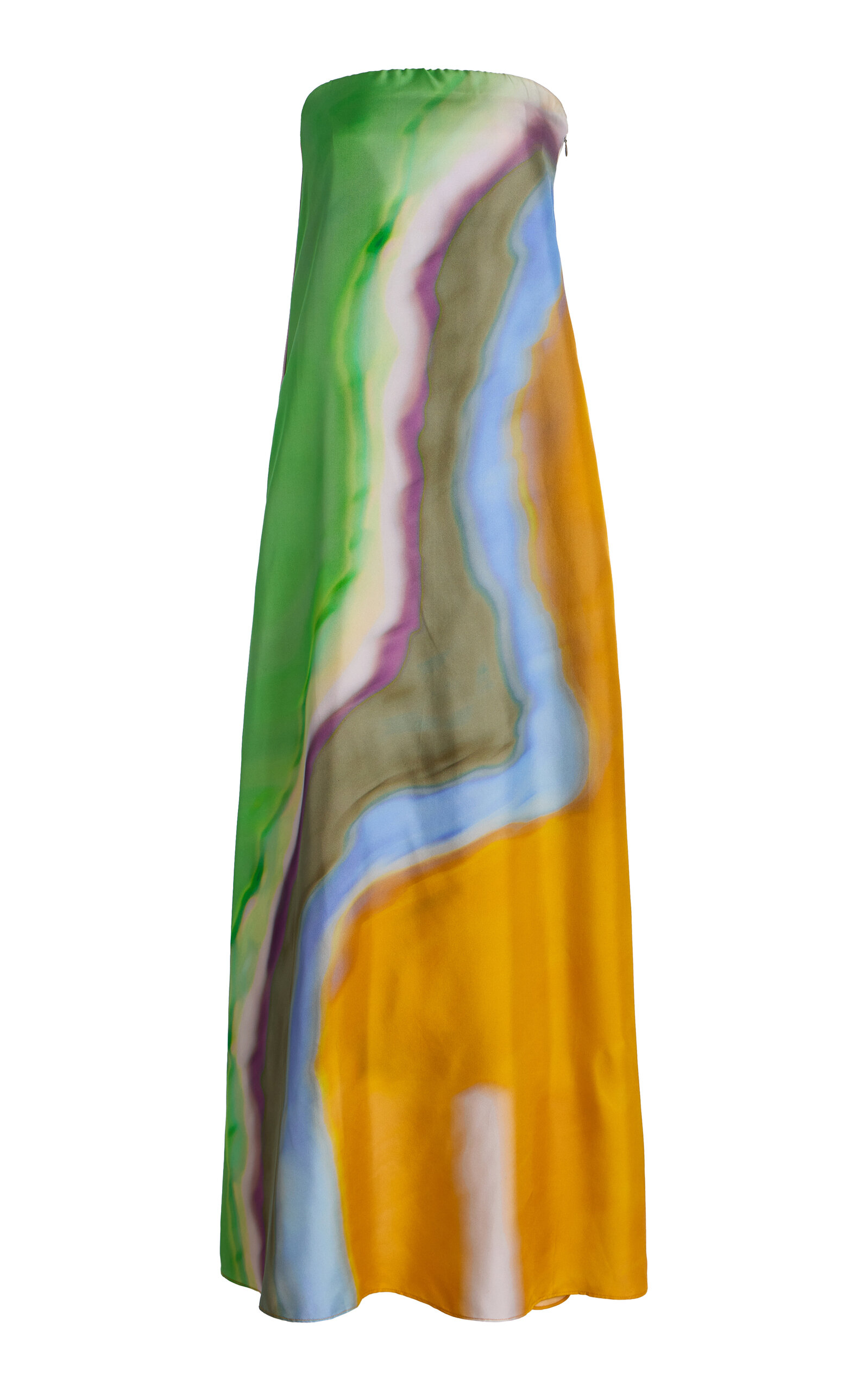 Christopher Esber Aura Silk Strapless Dress In Orange