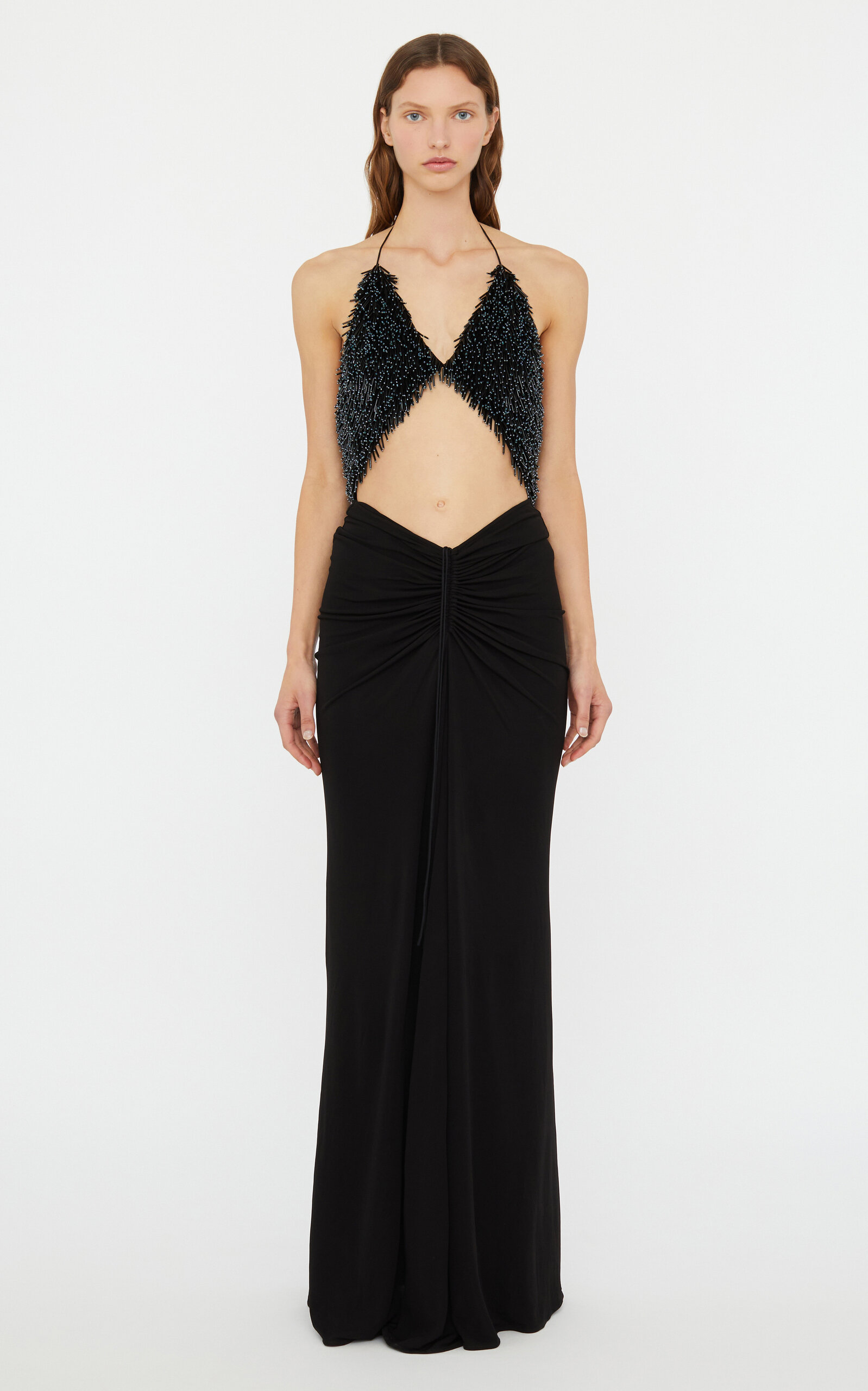 Christopher Esber Tiered Thorn Beaded Disconnect Dress - Multi