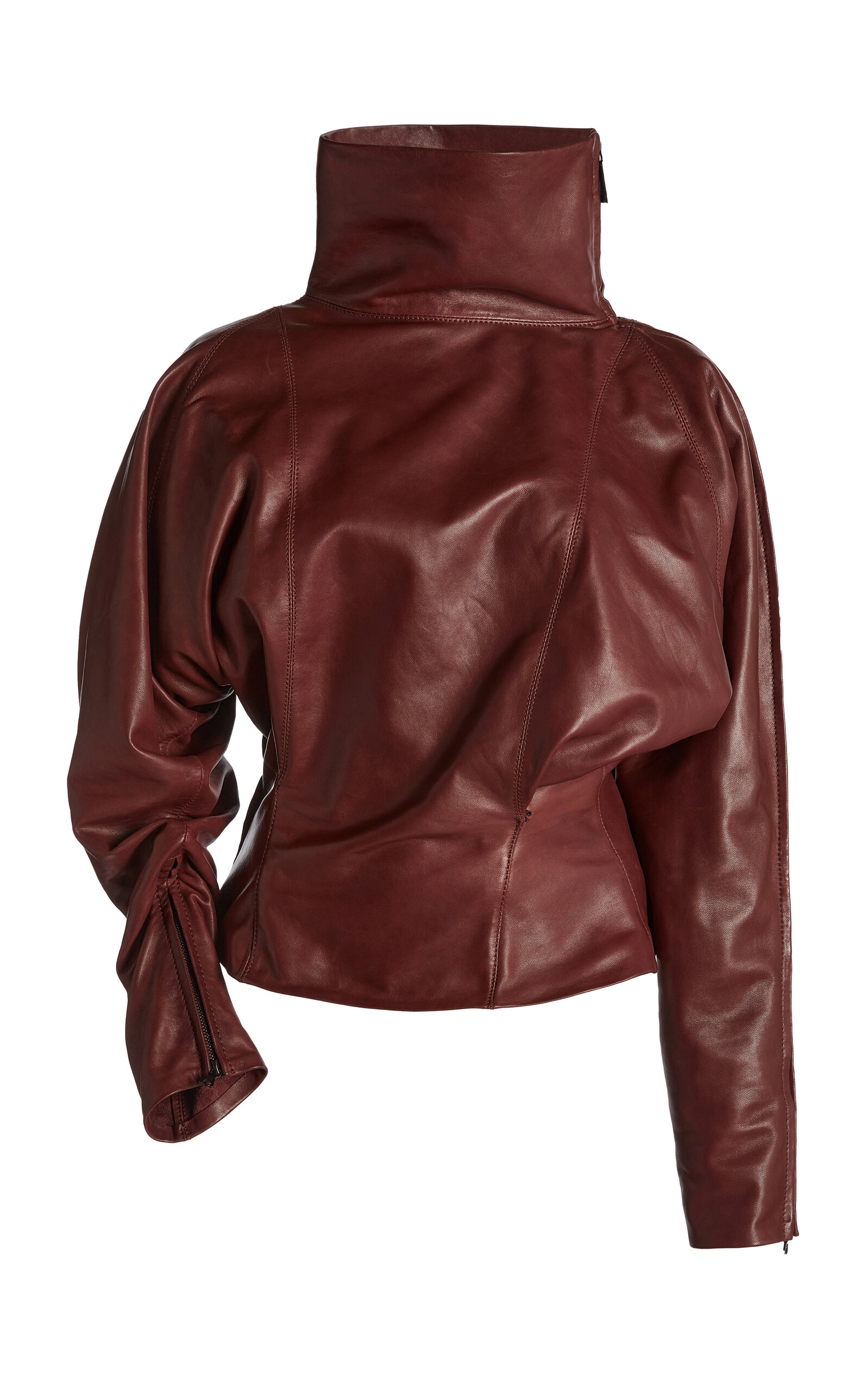 VICTORIA BECKHAM DOLMAN-SLEEVE LEATHER TOP 
