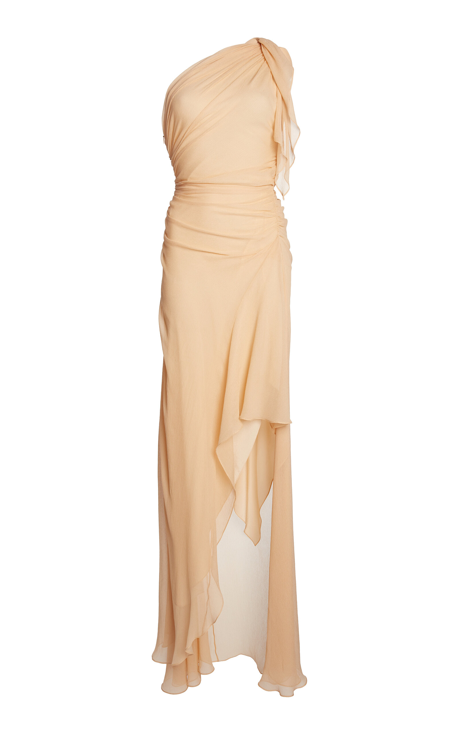 Victoria Beckham Asymmetric Draped Silk Midi Dress