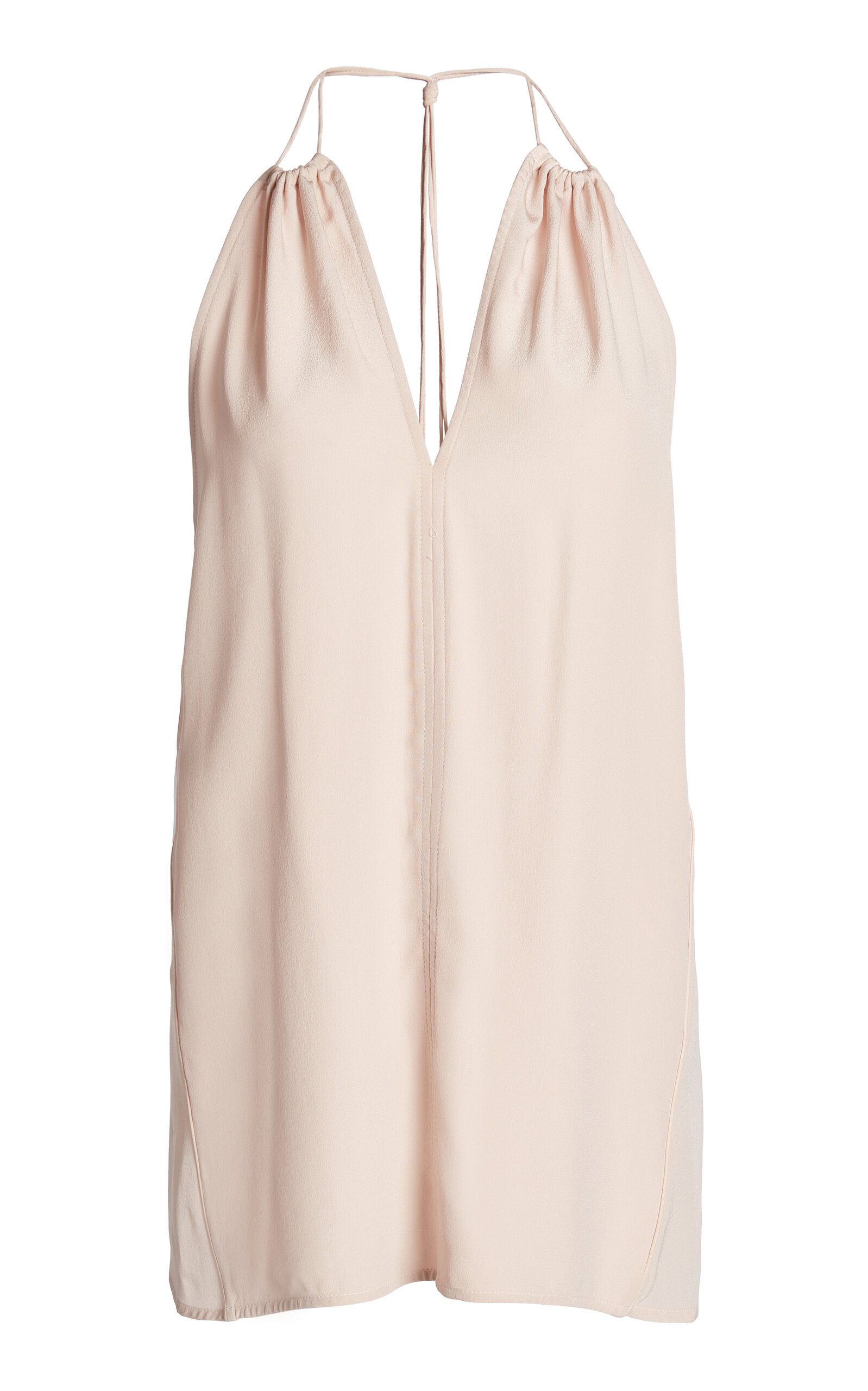 VICTORIA BECKHAM GATHERED SILK HALTER TOP