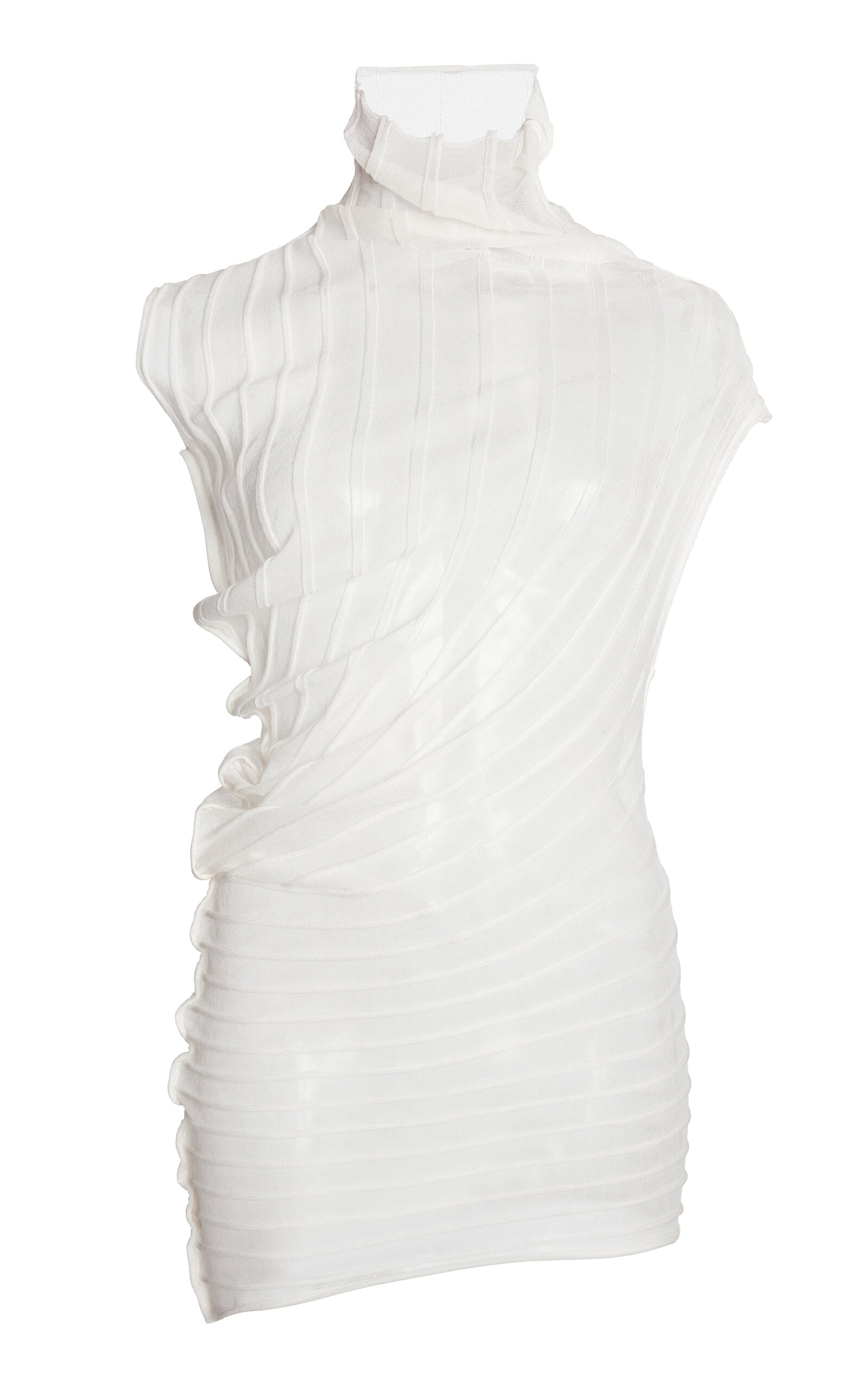 Victoria Beckham Sheer-Knit Sleeveless Top - White - XL