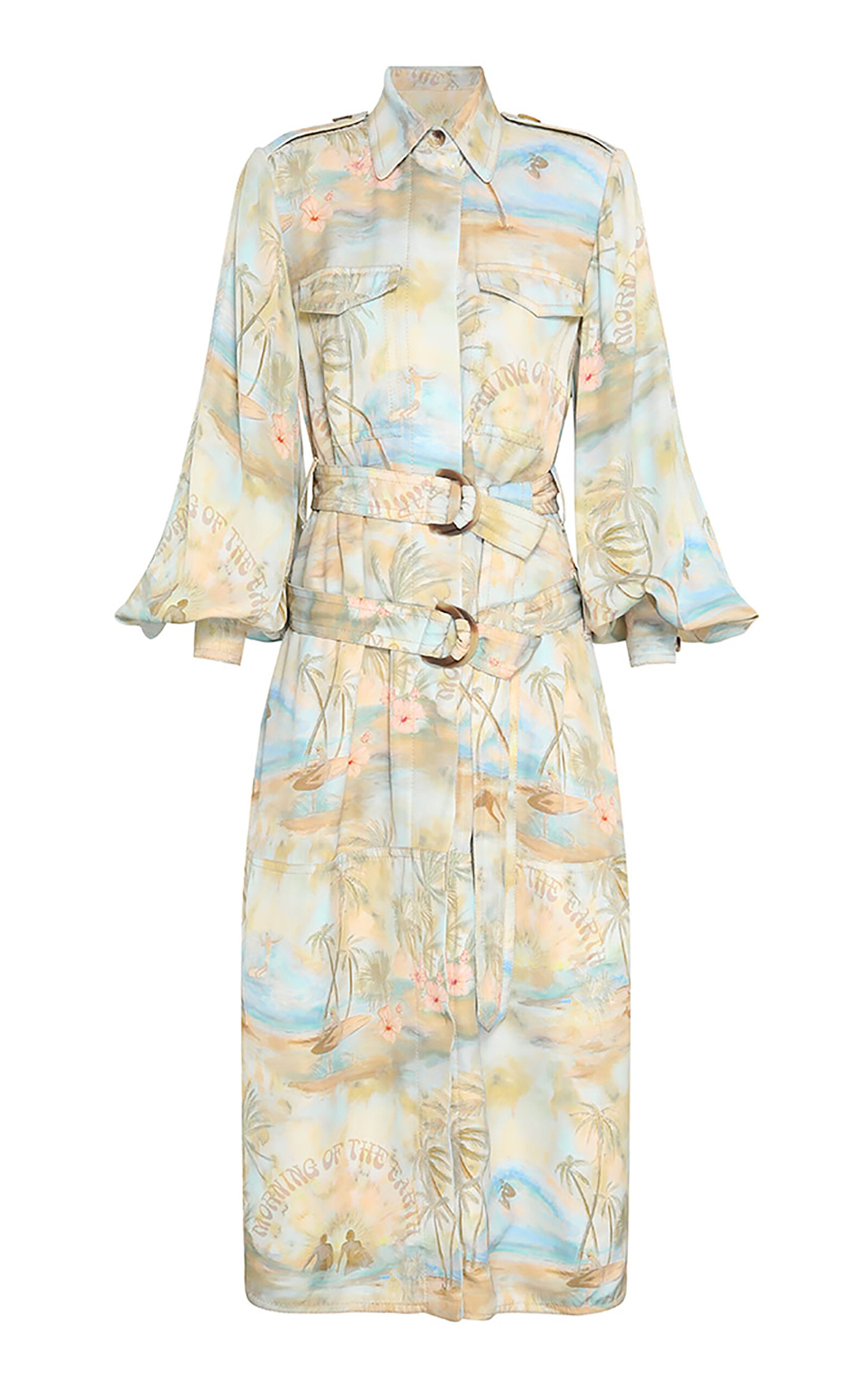 Zimmermann Illuminate Cargo Midi Dress - Blue