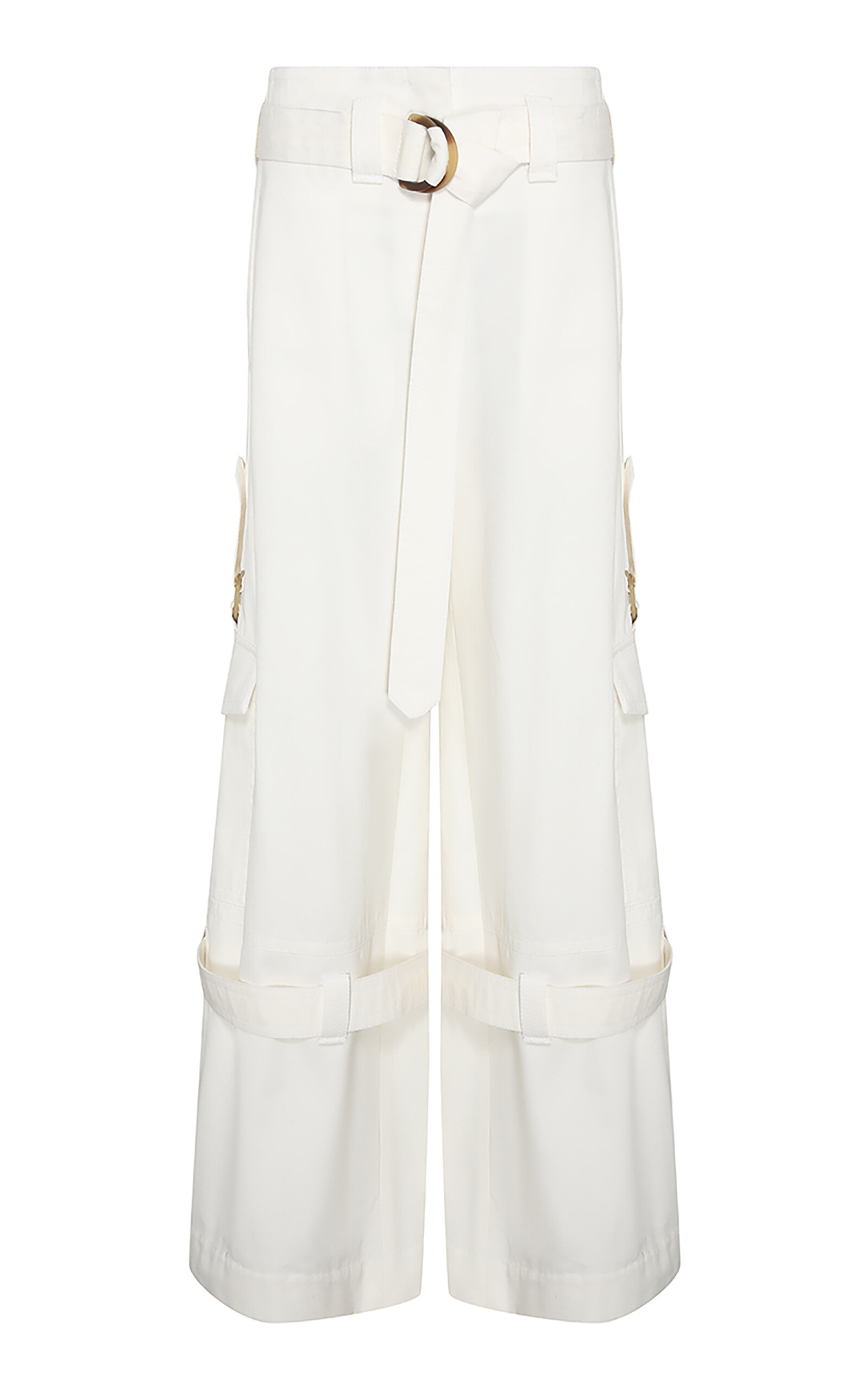Shop Zimmermann Illuminate Cotton Cargo Pants In Ivory