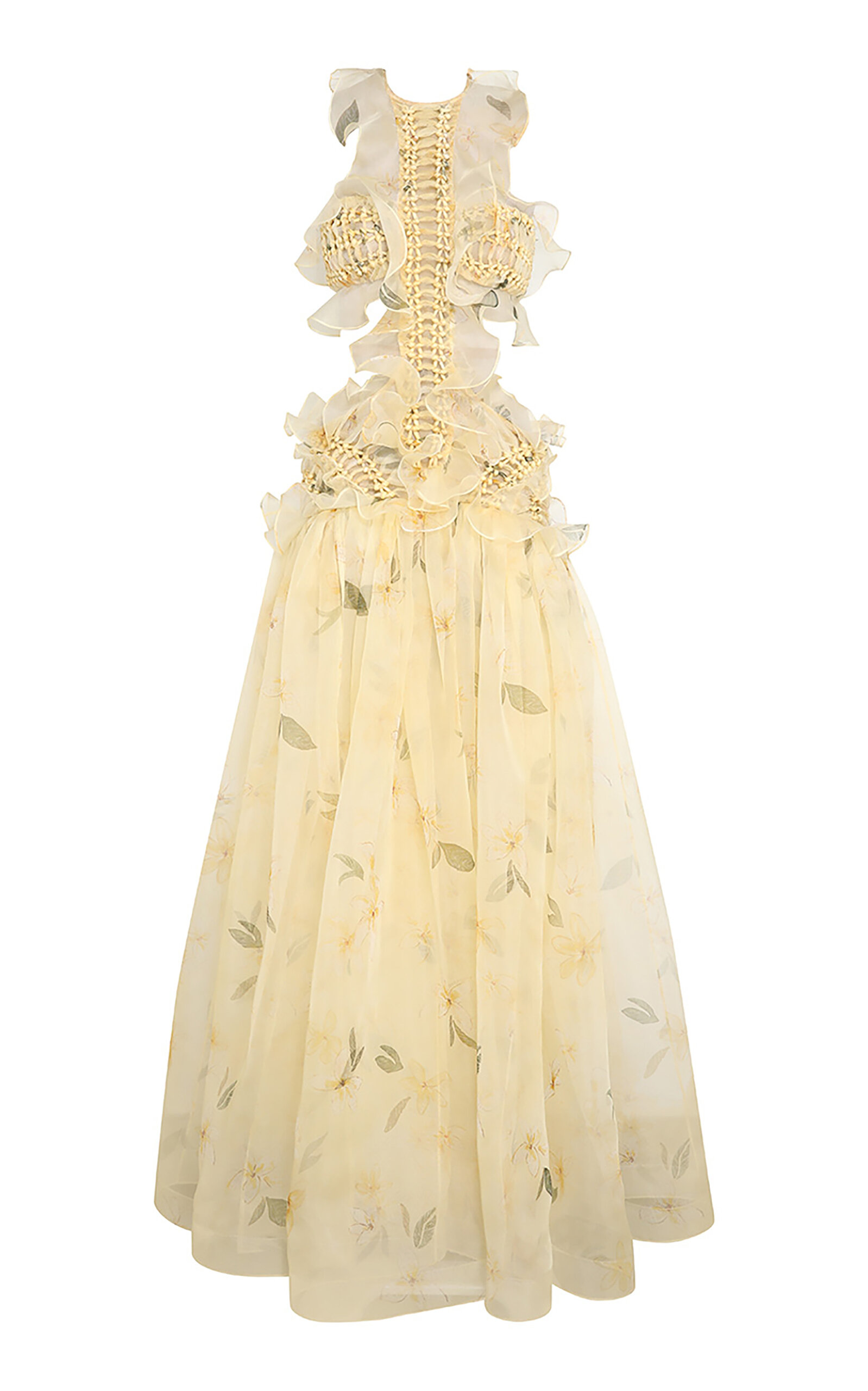 Zimmermann Balance Braided Bodice Dress - Yellow - 0P