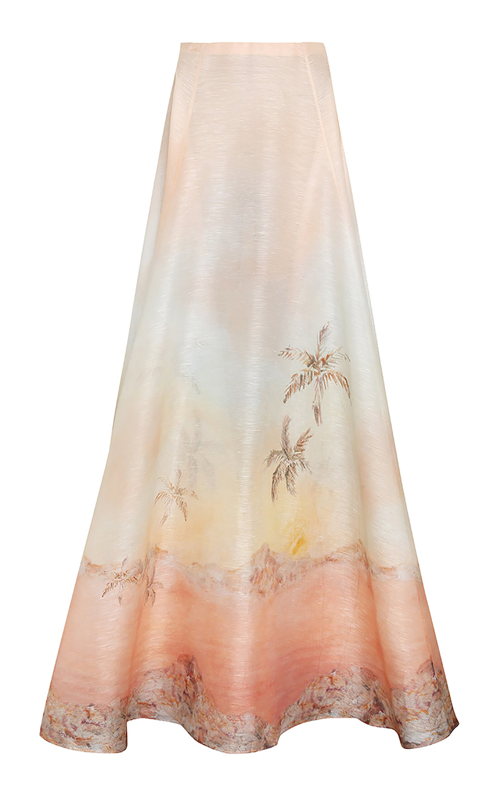 Illuminate Printed Linen-Silk Maxi Skirt