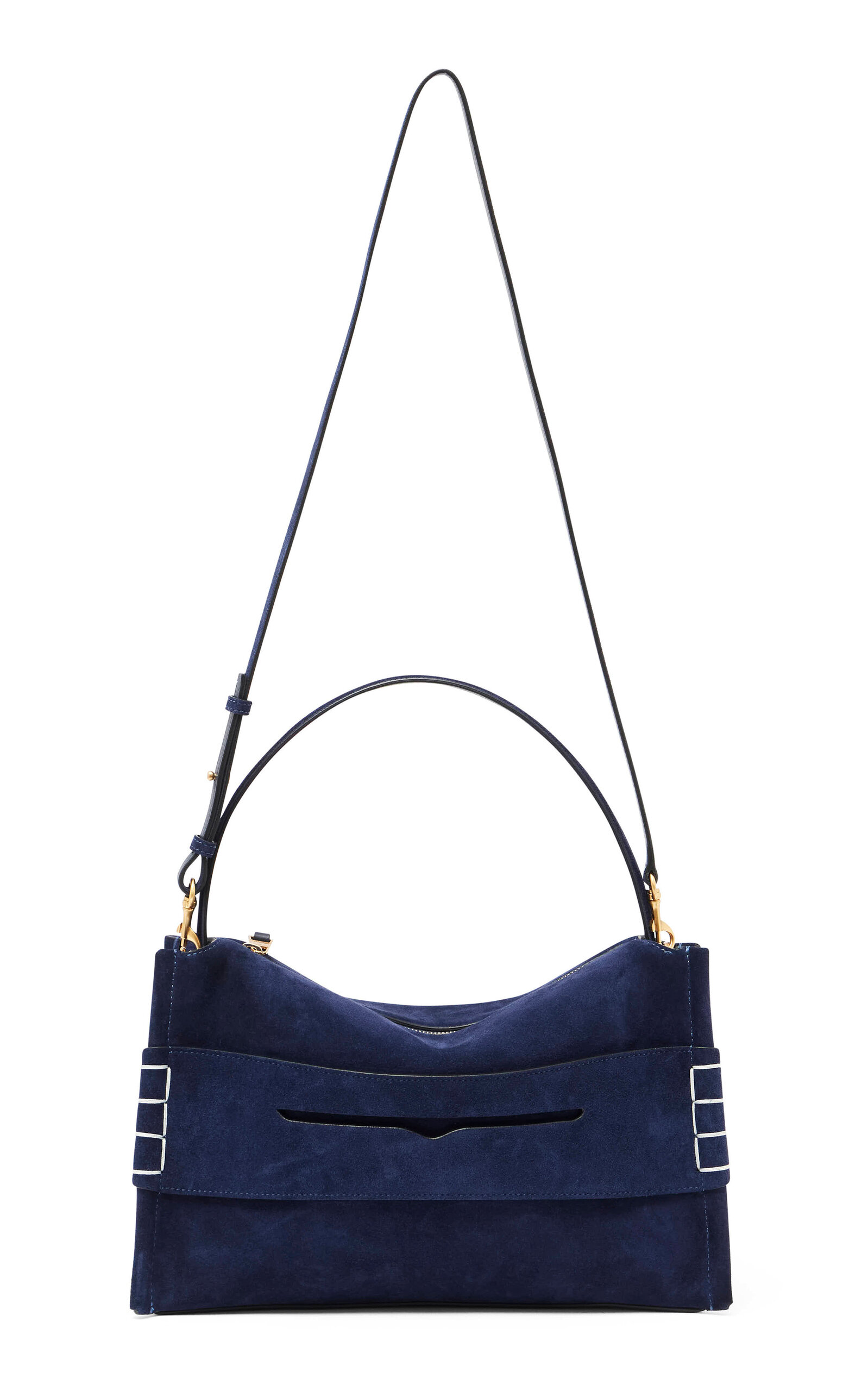 JW Anderson Medium Suede Loafer Bag - Navy - OS