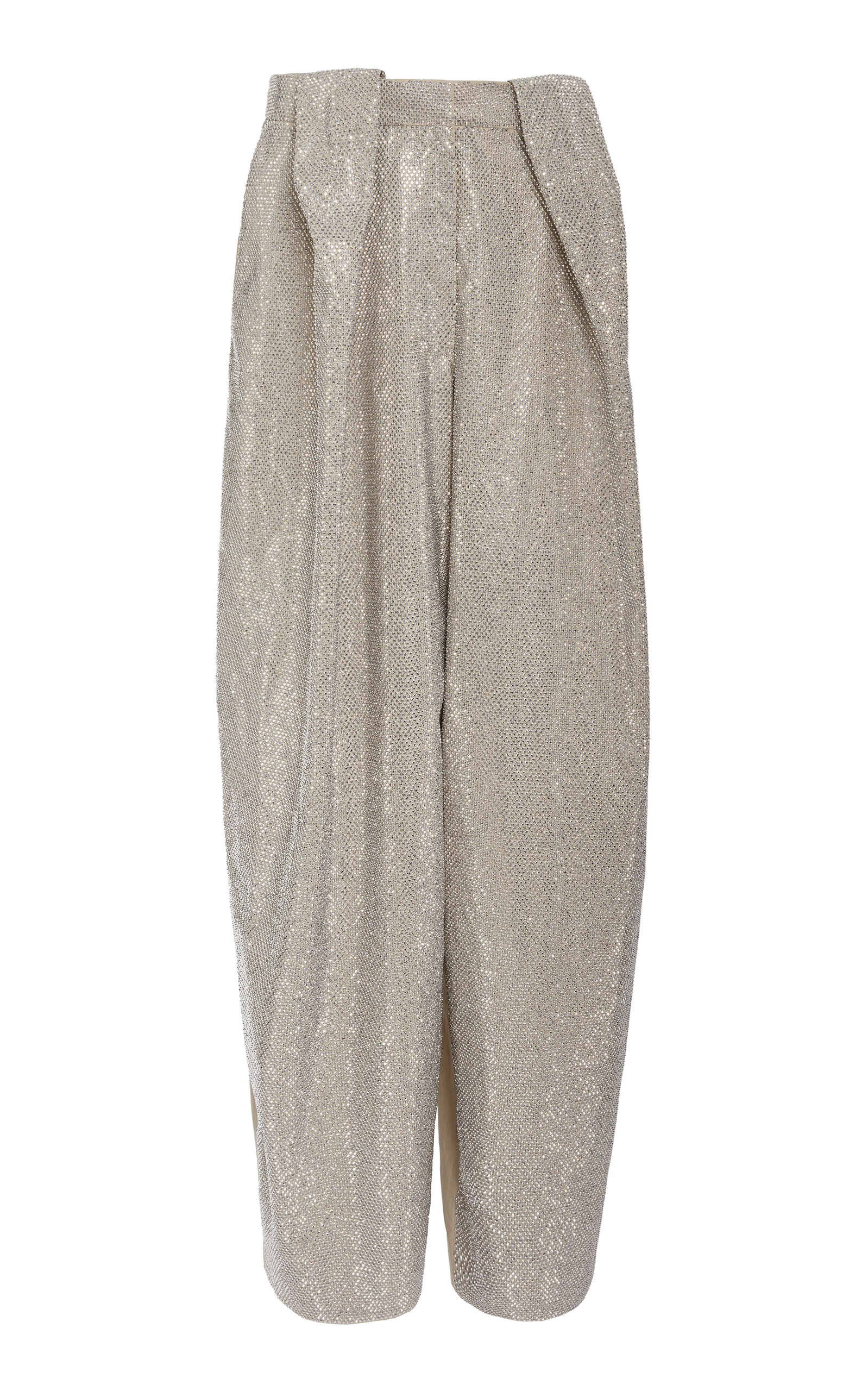 Stella Mccartney Crystal-embellished Hotfix Balloon Pants In Silver