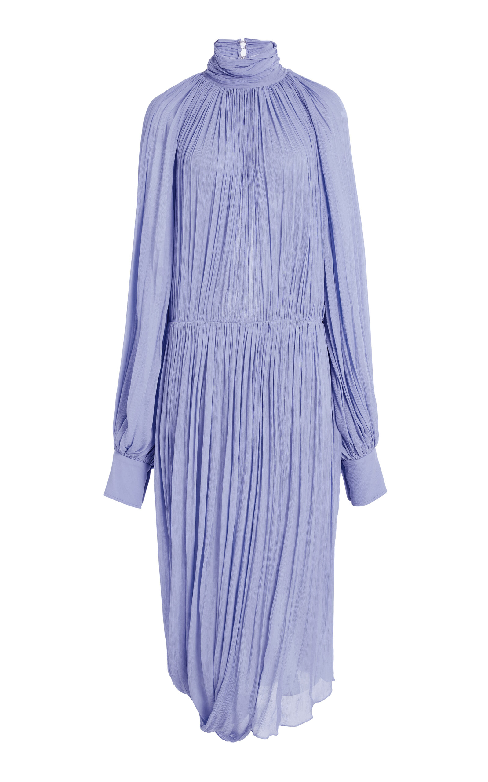 Stella Mccartney Draped Silk-crepe Midi Dress In Blue